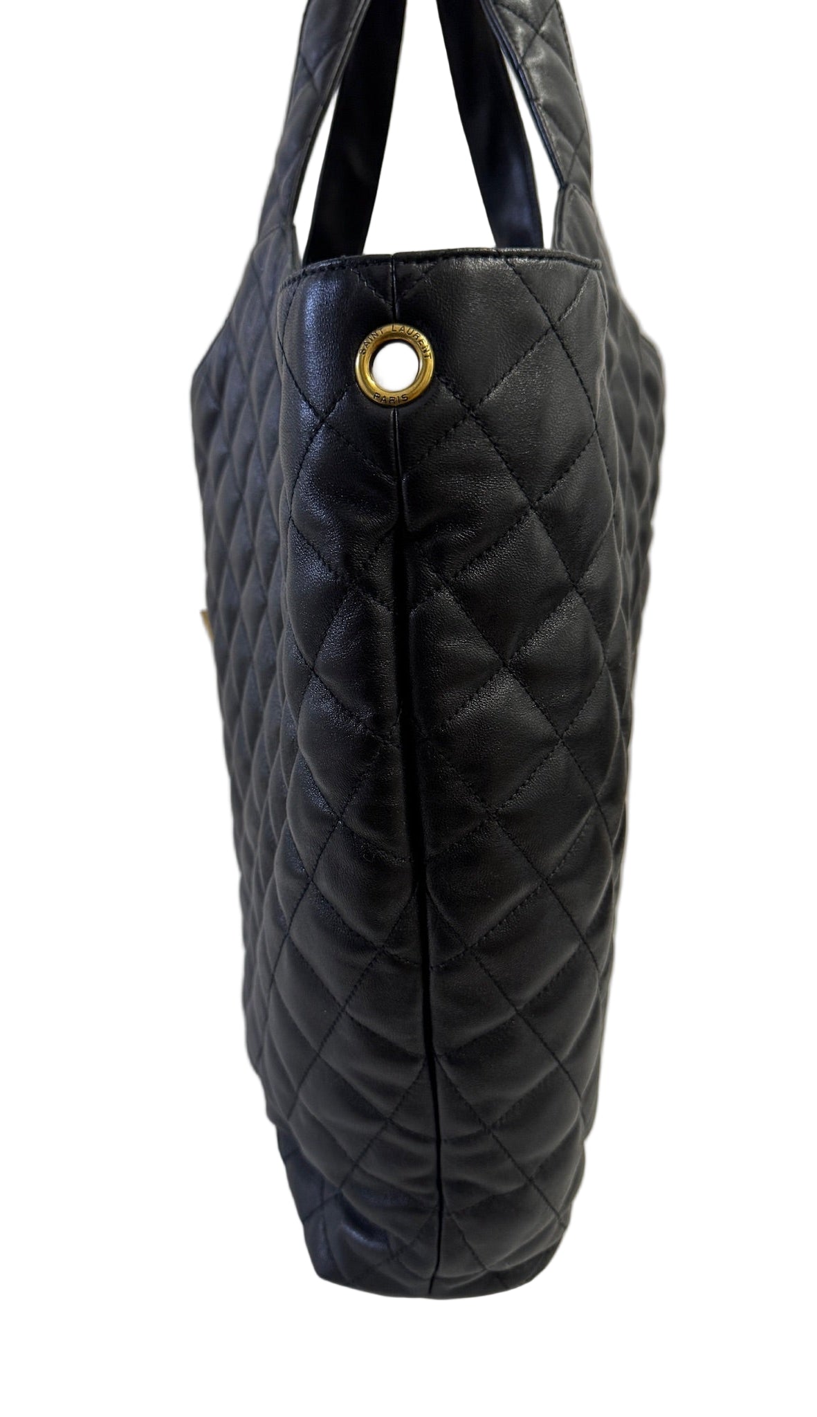 Saint Laurent YSL Black Leather Maxi Tote Bag