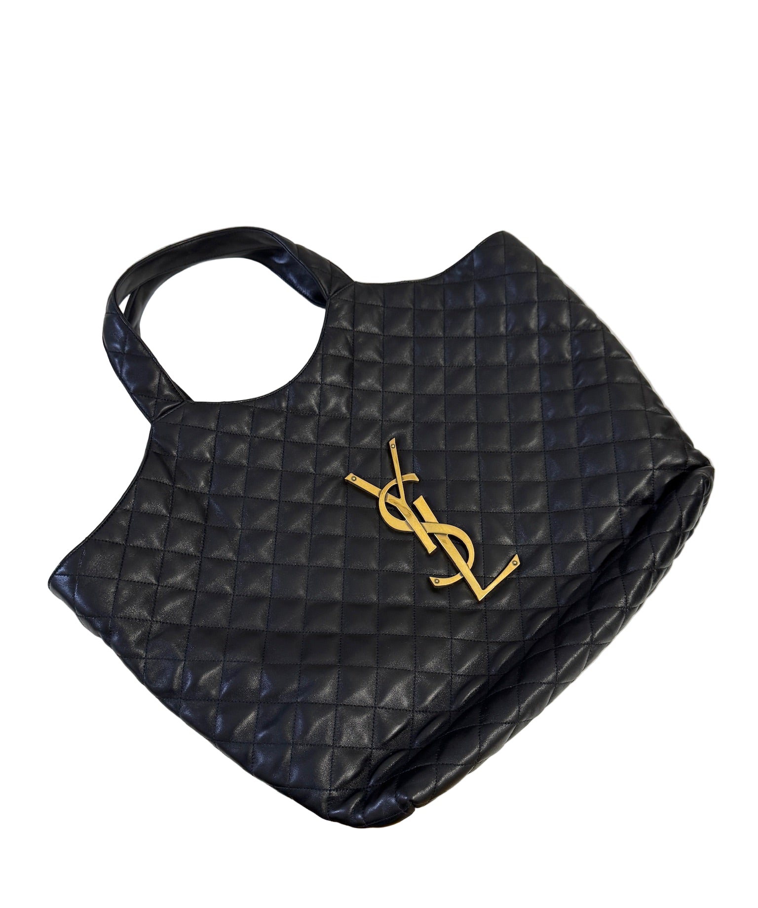 Saint Laurent YSL Black Leather Maxi Tote Bag