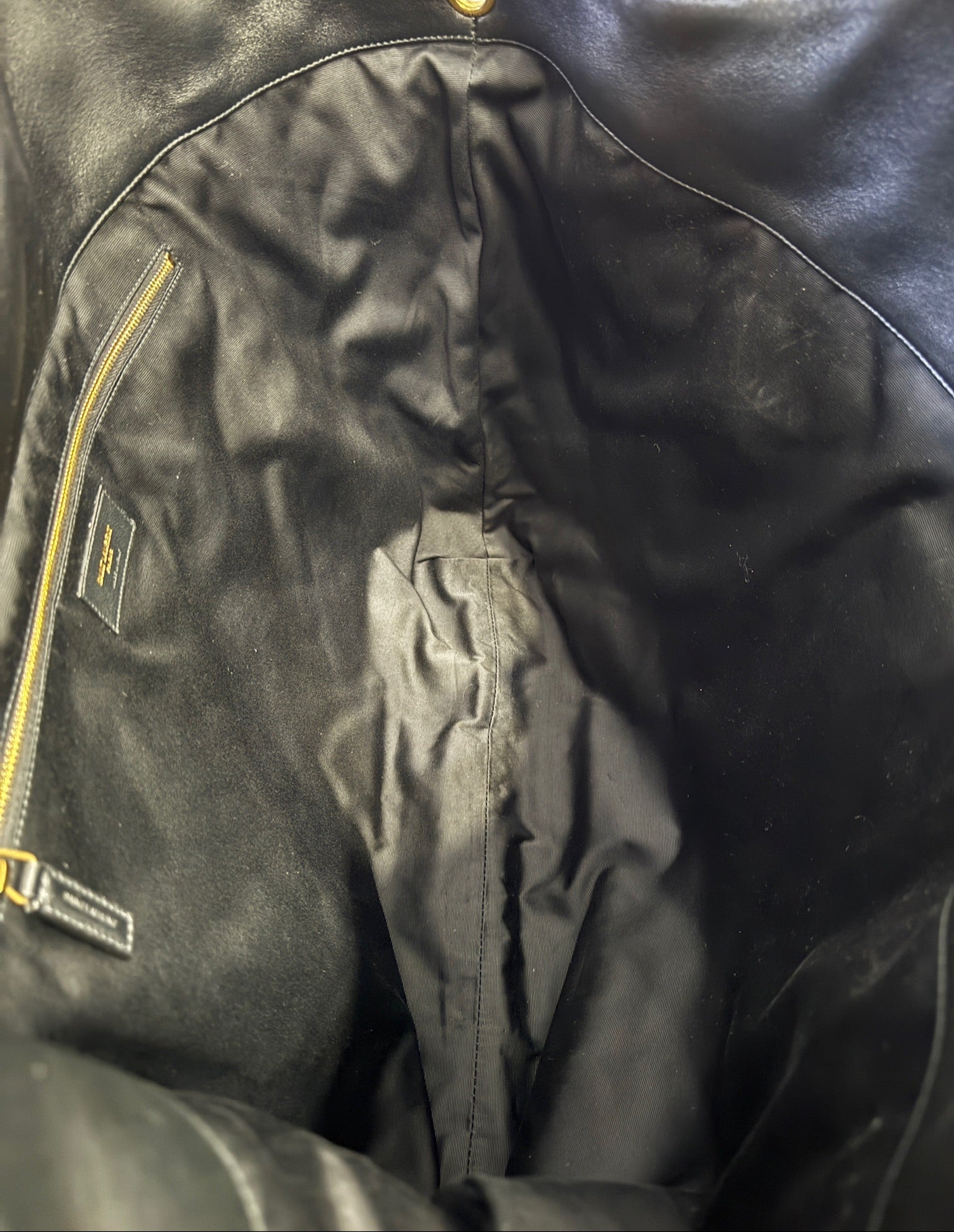 Saint Laurent YSL Black Leather Maxi Tote Bag