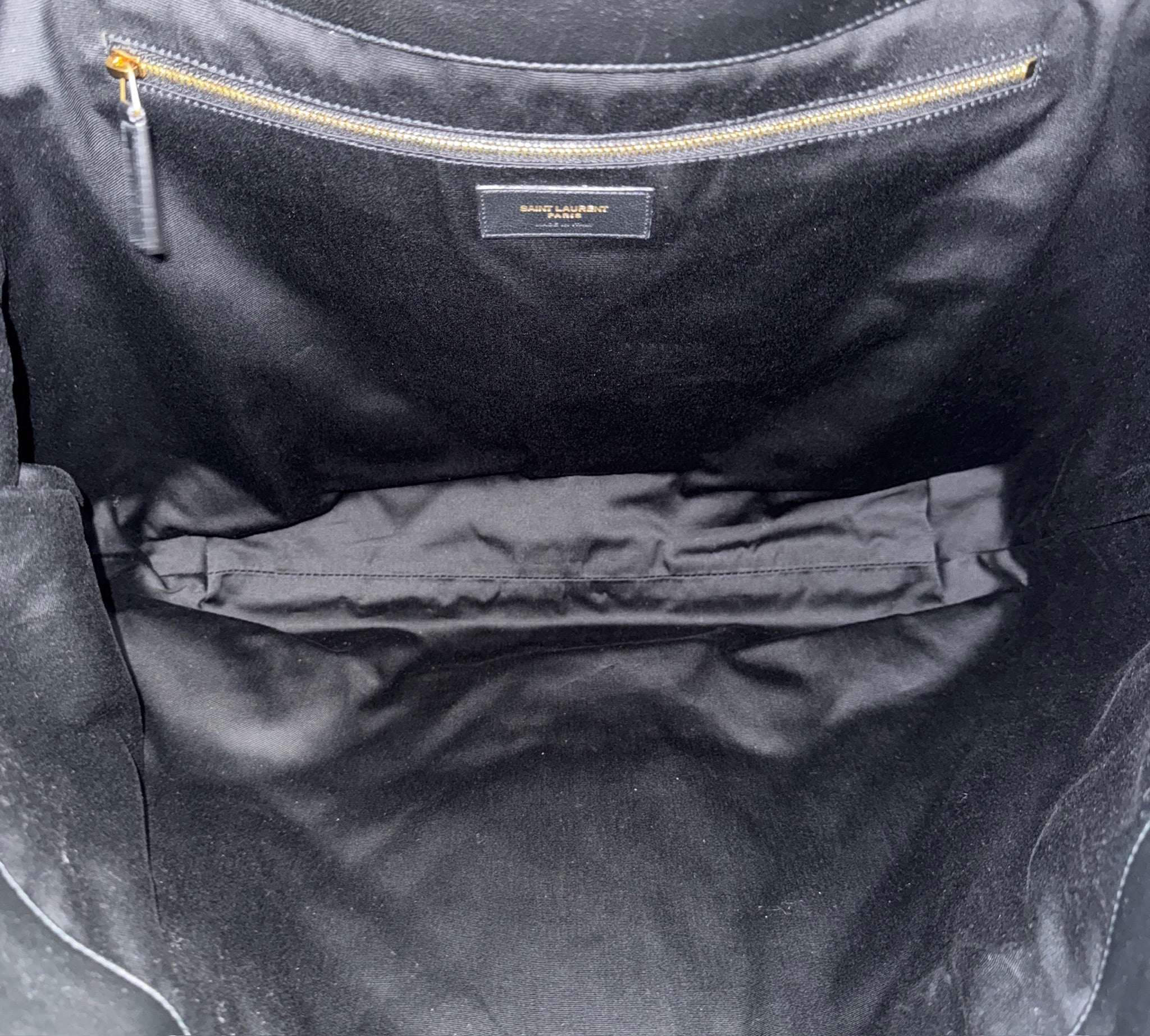 Saint Laurent YSL Black Leather Maxi Tote Bag