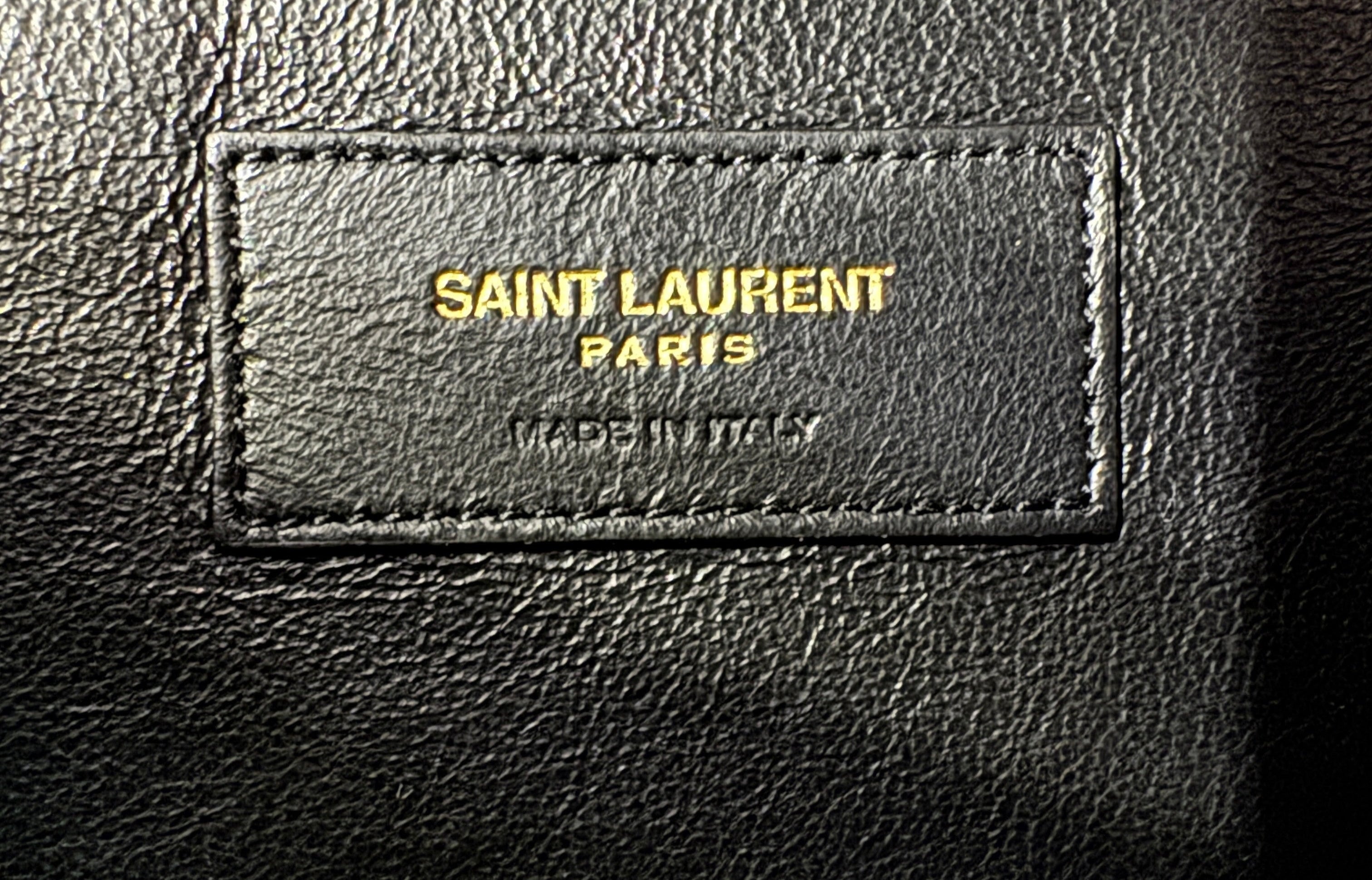 Saint Laurent YSL Black Leather Maxi Tote Bag