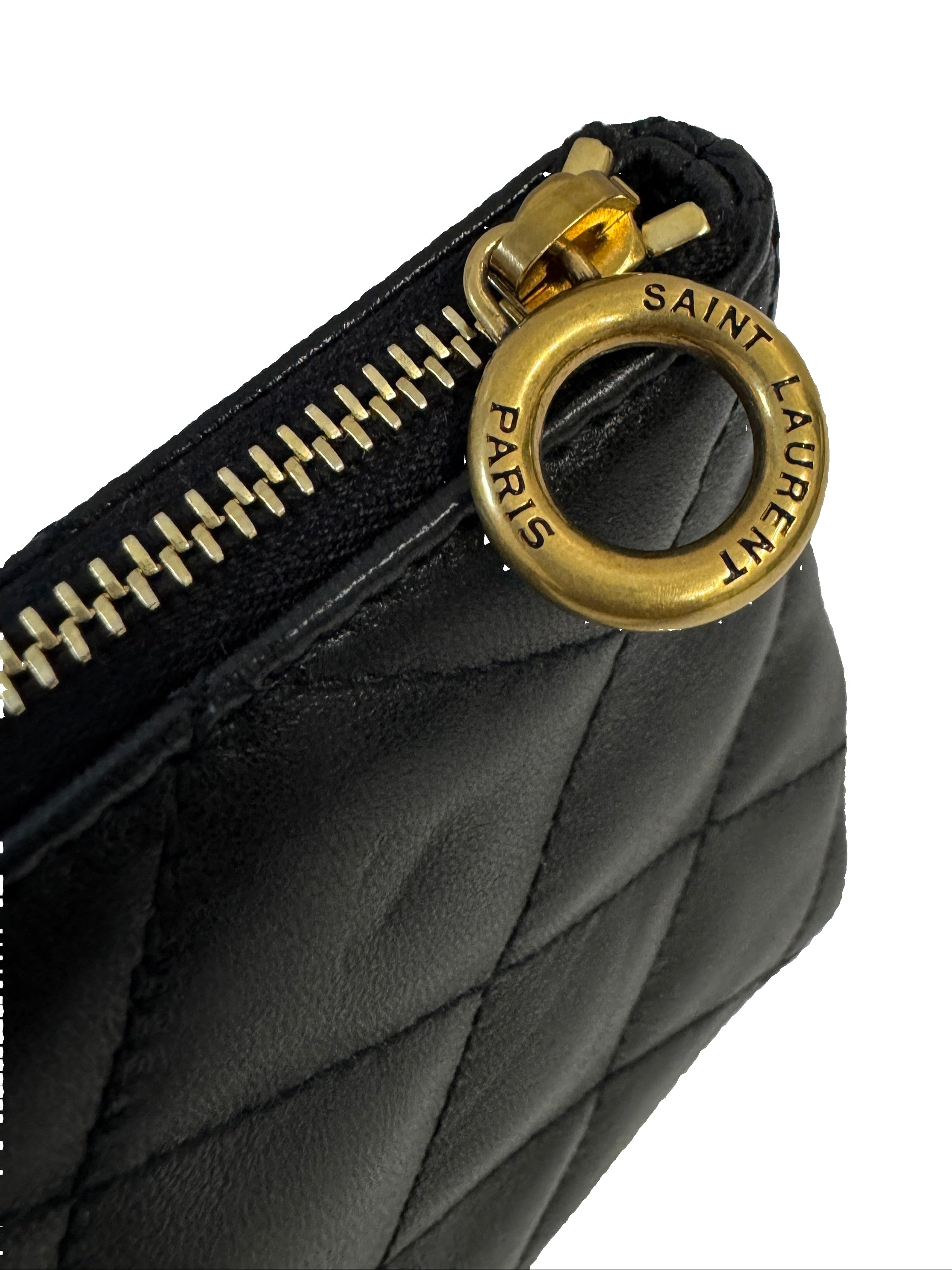 Saint Laurent YSL Black Leather Maxi Tote Bag