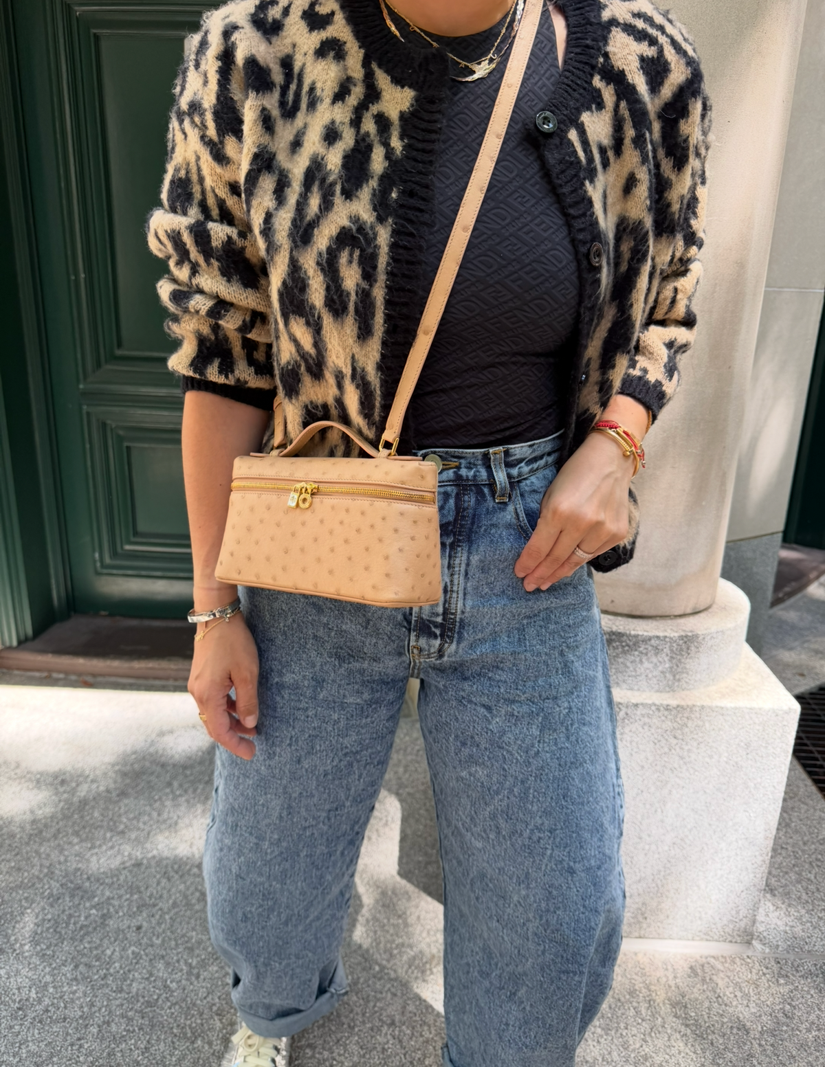 Loro Piana L19 Beige Ostrich Pouch