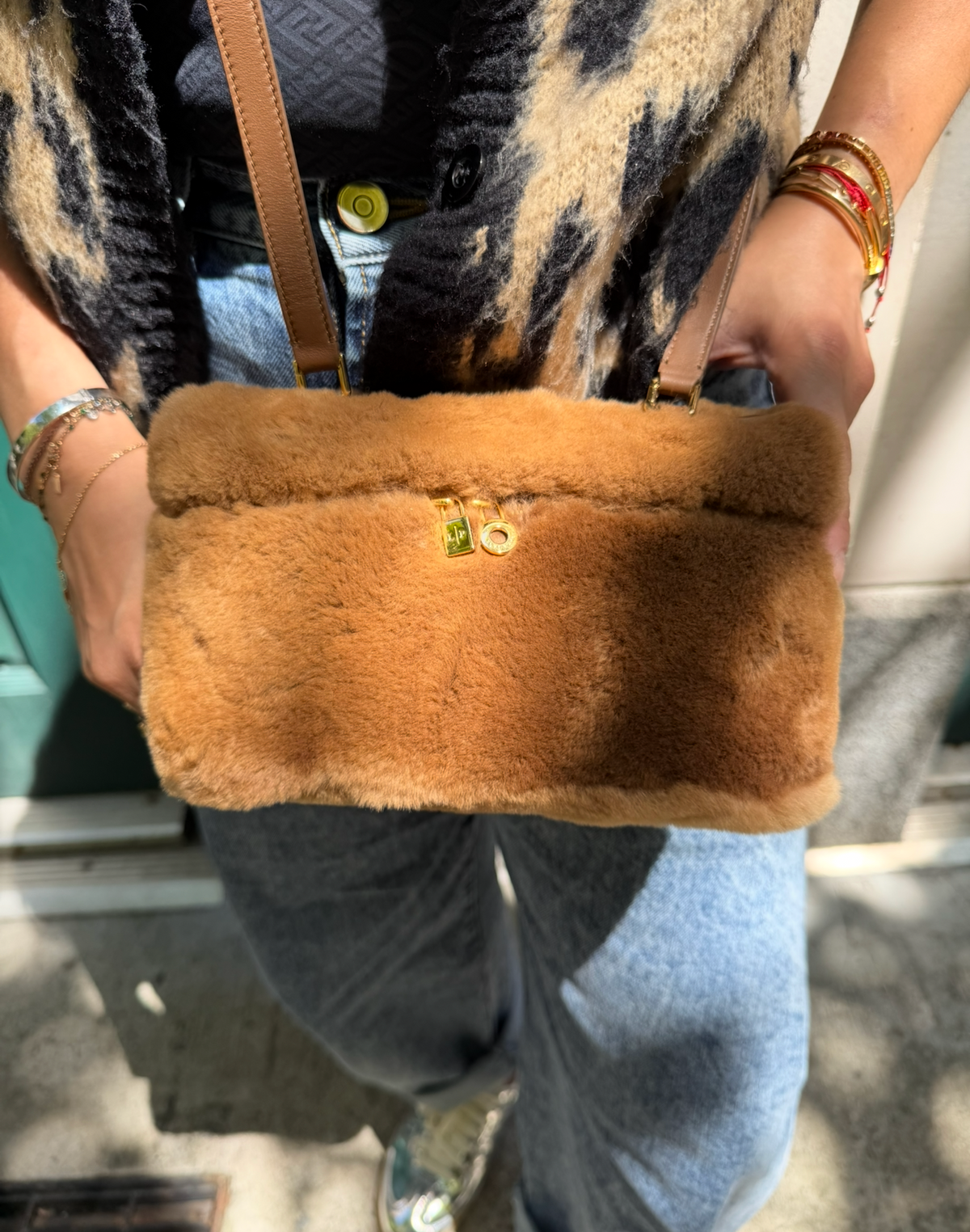Loro Piana L19 Brown Mink Fur Pouch