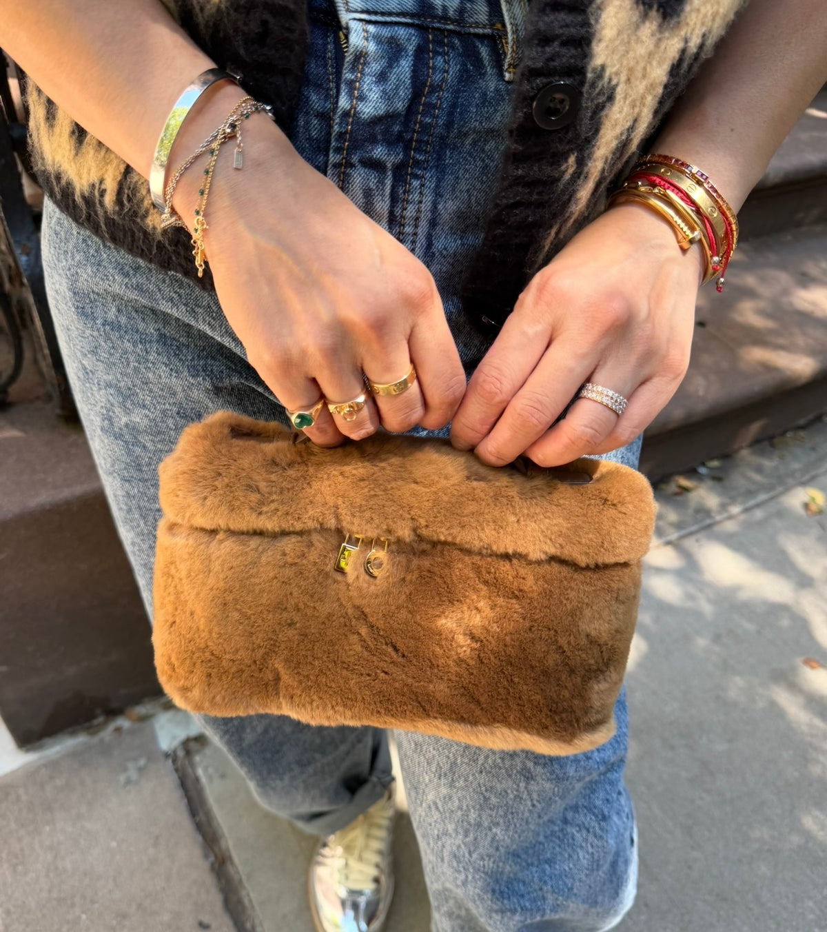 Loro Piana L19 Brown Mink Fur Pouch