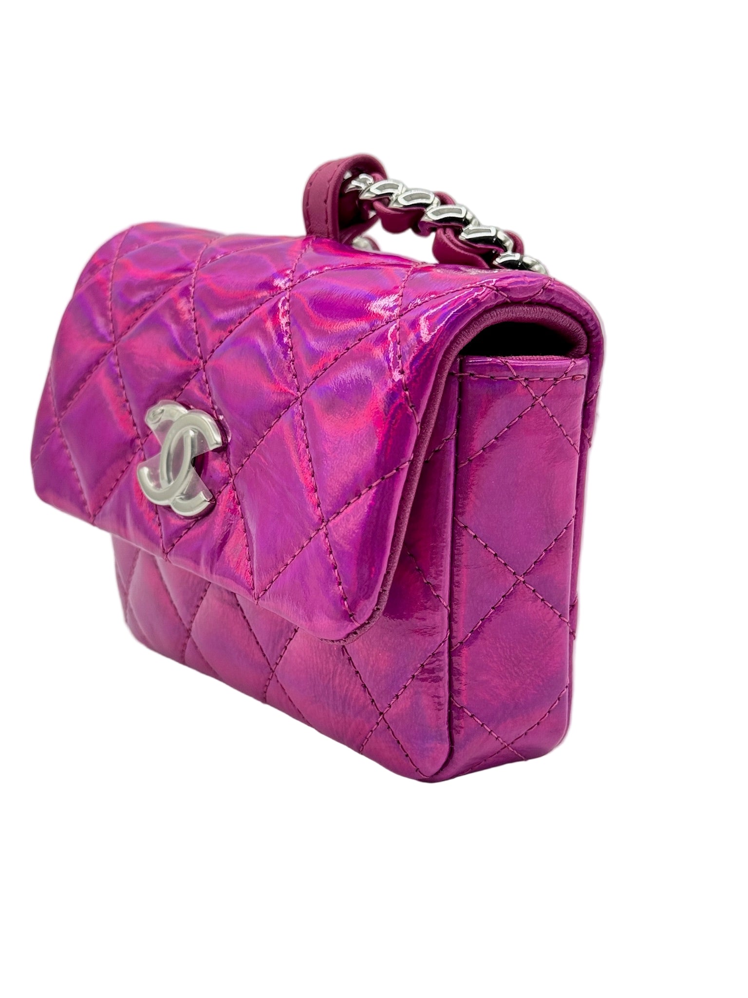 Chanel Pink Iridescent Mirror Bag Charm