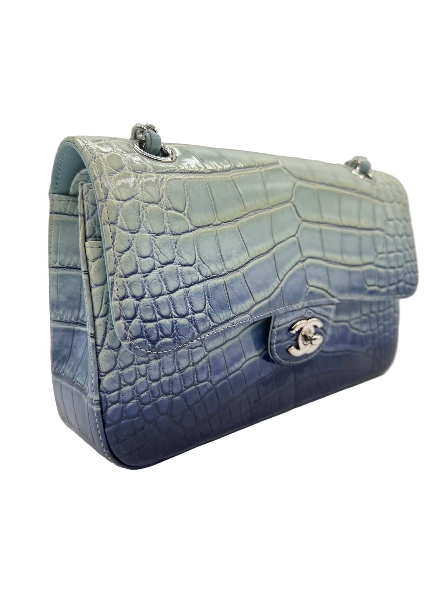 Chanel Ombre Blue Alligator Medium Flapbag