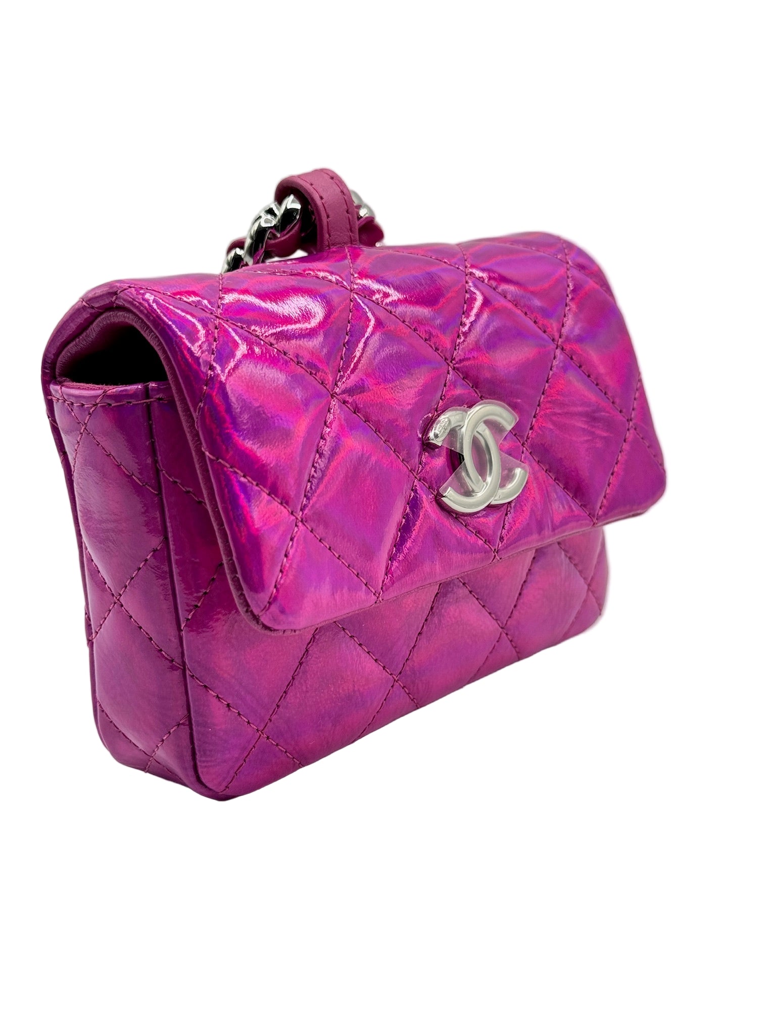 Chanel Pink Iridescent Mirror Bag Charm