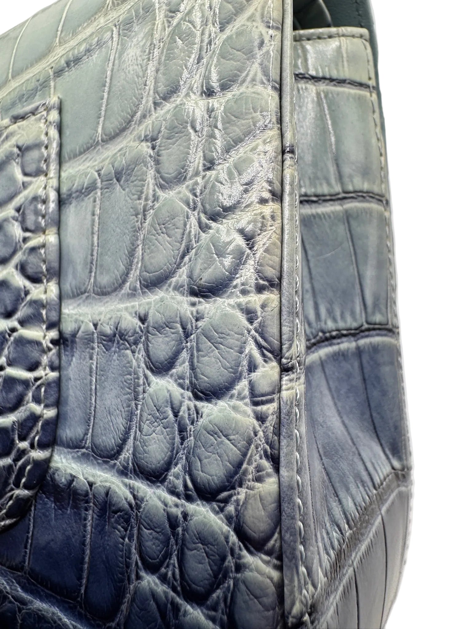 Chanel Ombre Blue Alligator Medium Flapbag