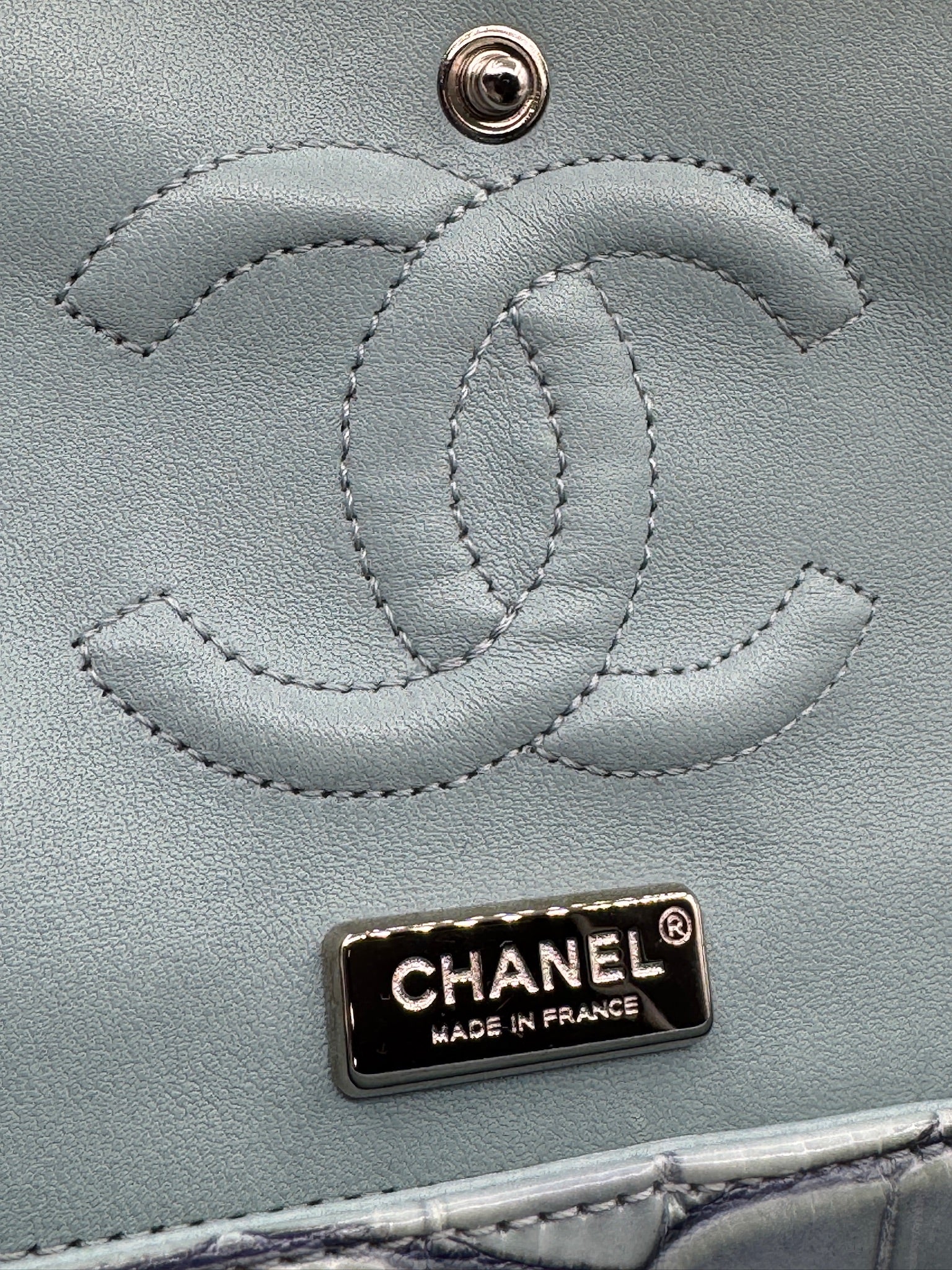 Chanel Ombre Blue Alligator Medium Flapbag