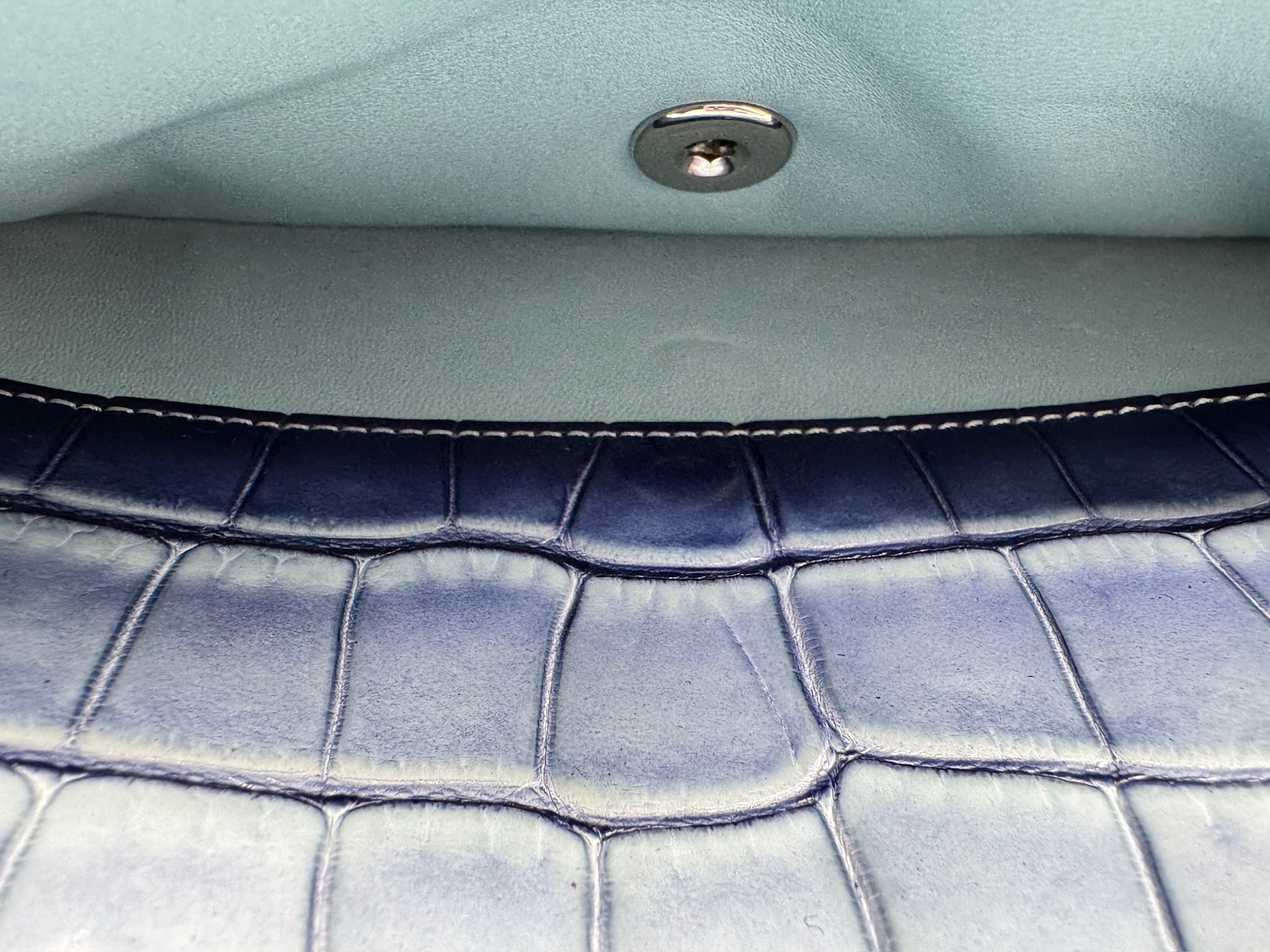Chanel Ombre Blue Alligator Medium Flapbag