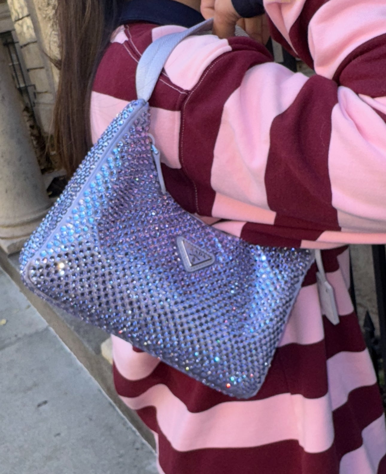 Prada Purple Crystal Mini Re-Edition Bag