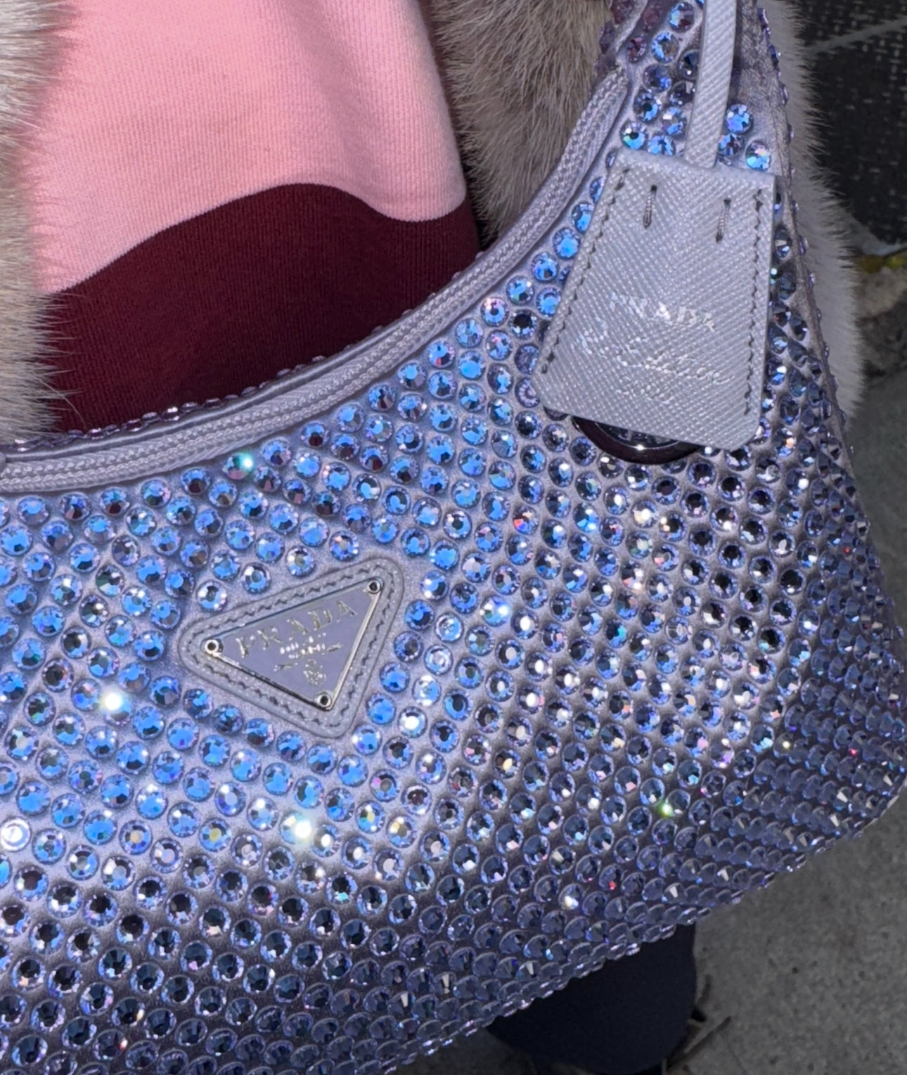 Prada Purple Crystal Mini Re-Edition Bag