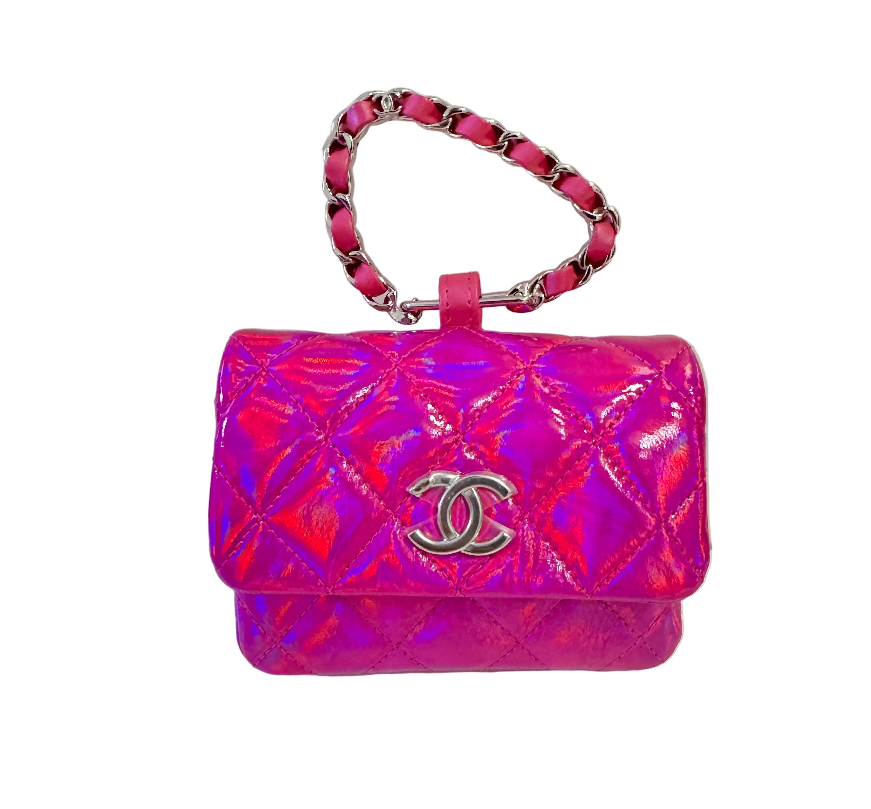 Chanel Pink Iridescent Mirror Bag Charm
