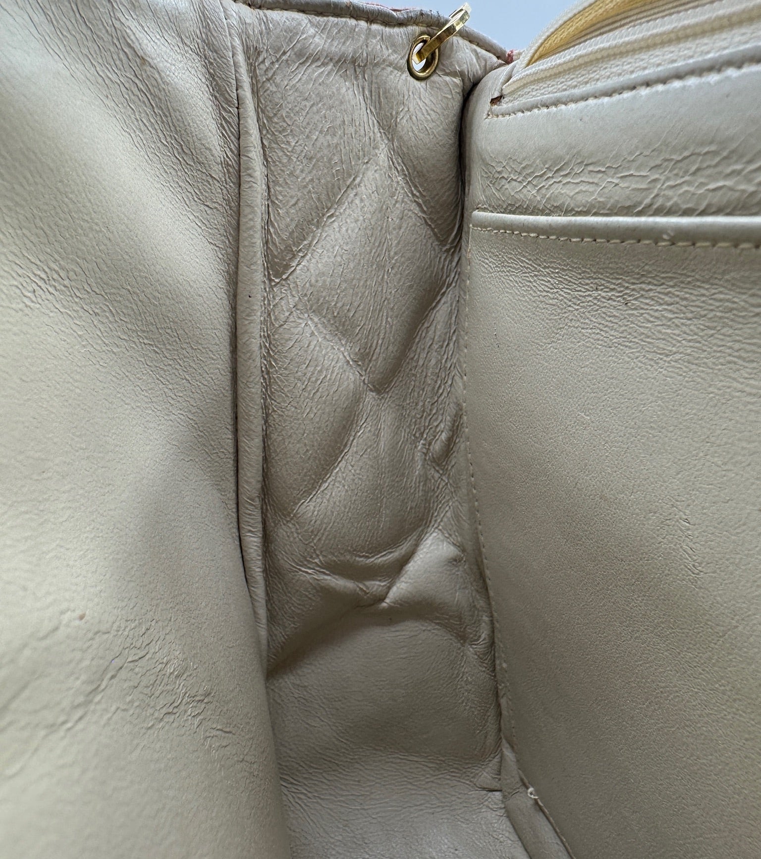 CHANEL 1990s Vintage Pink and White Stripe Flapbag