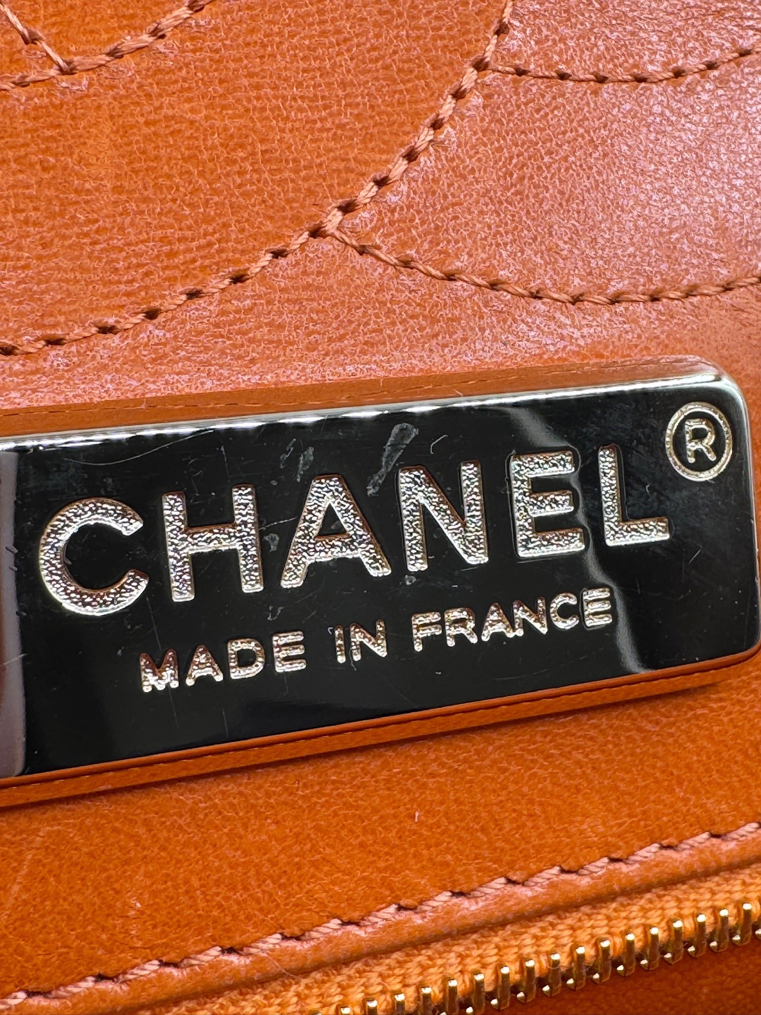 Chanel Orange Alligator Large Classic Double Flapbag