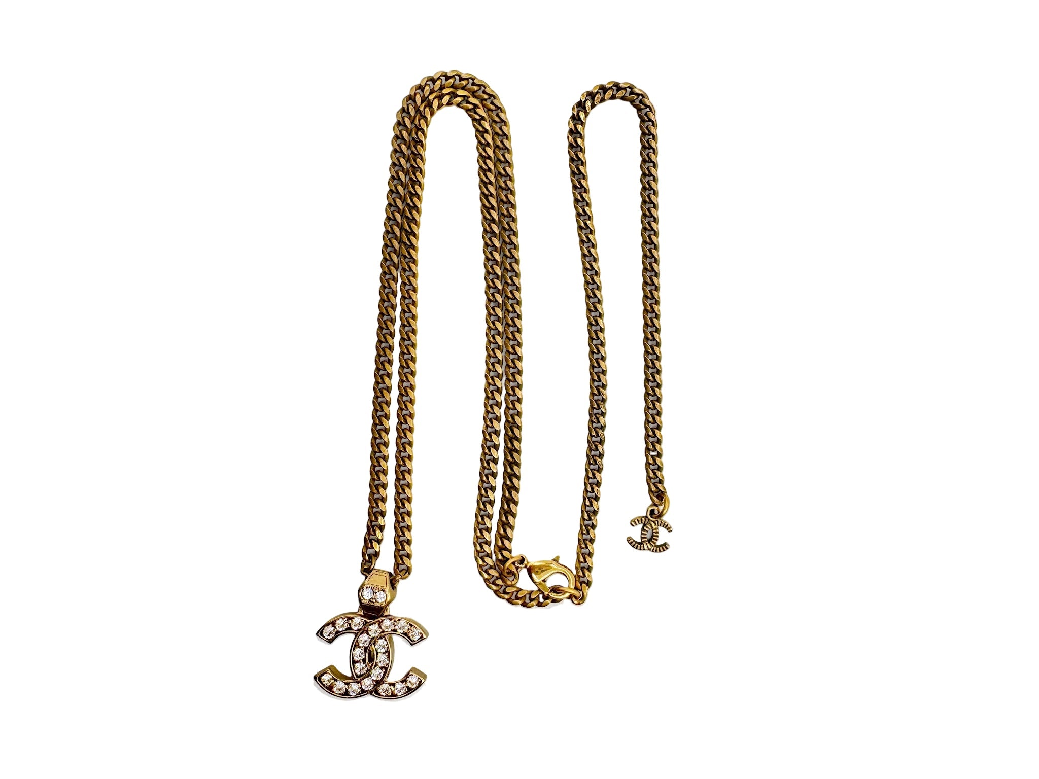 Chanel CC Gold Crystal Necklace