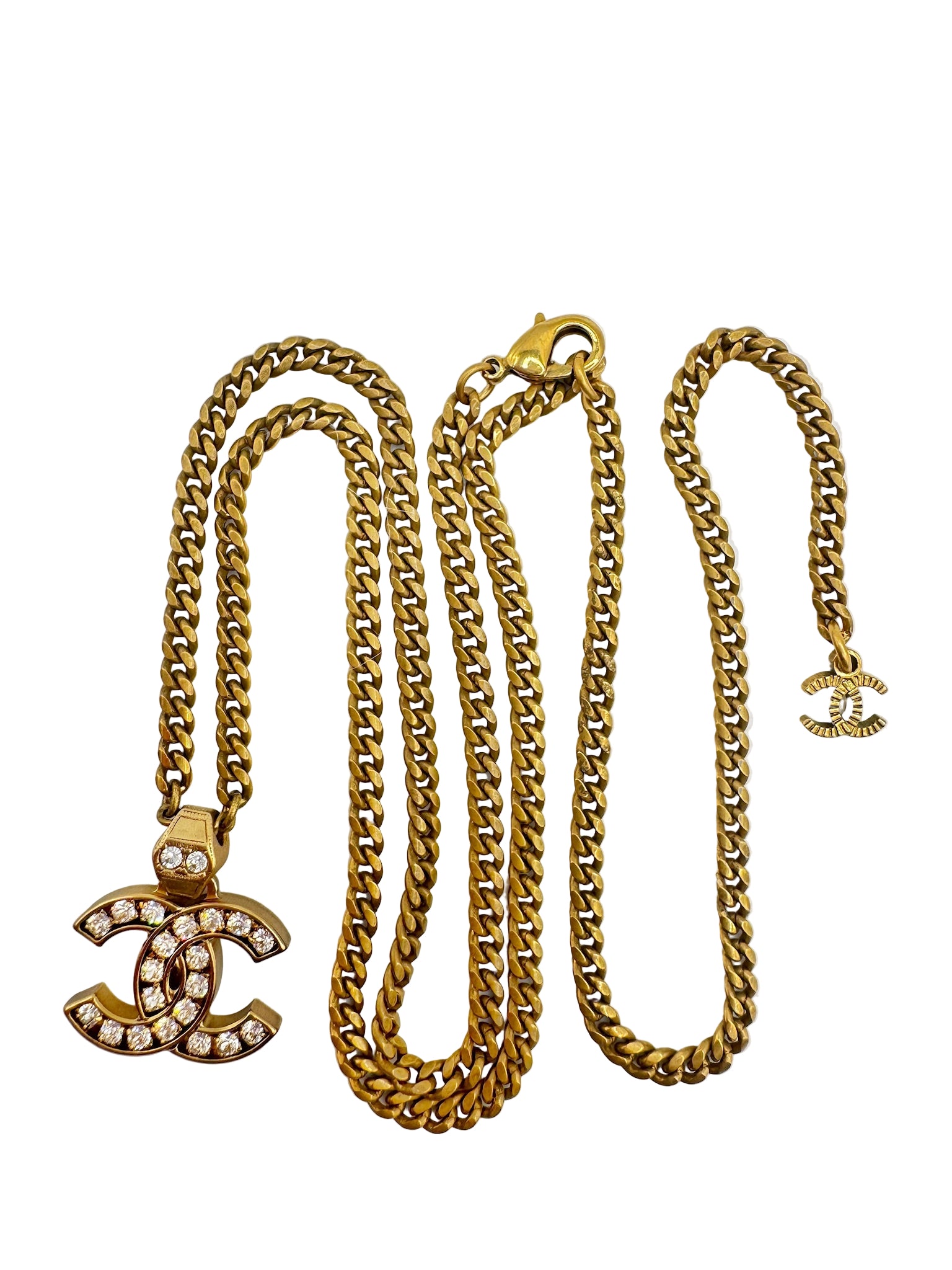 Chanel CC Gold Crystal Necklace