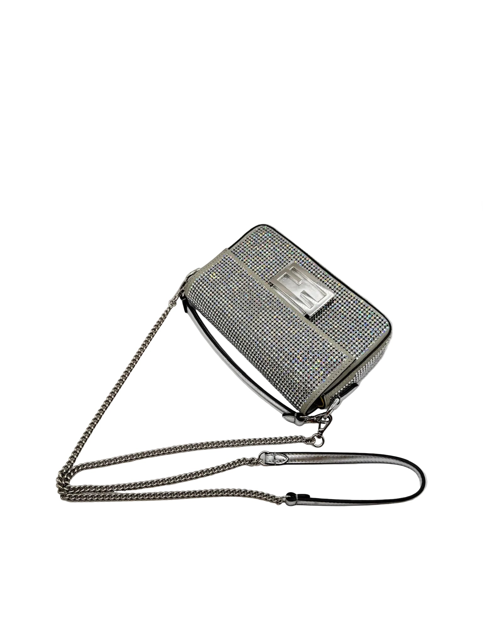 Fendi Mini Silver Crystals Baguette