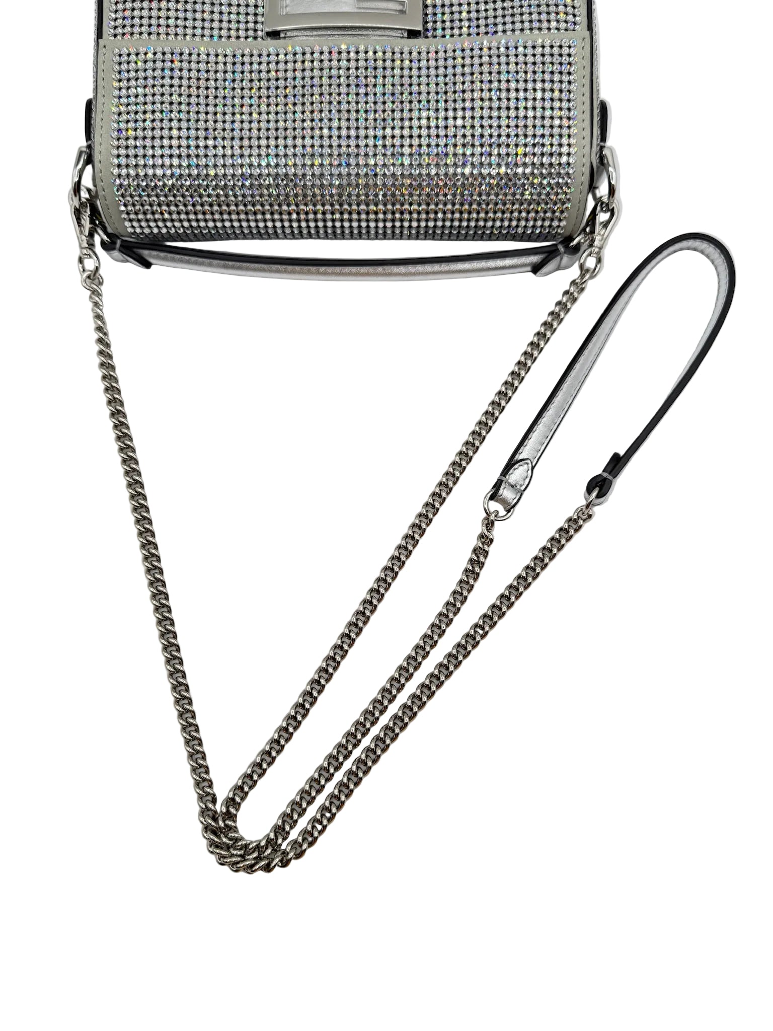 Fendi Mini Silver Crystals Baguette