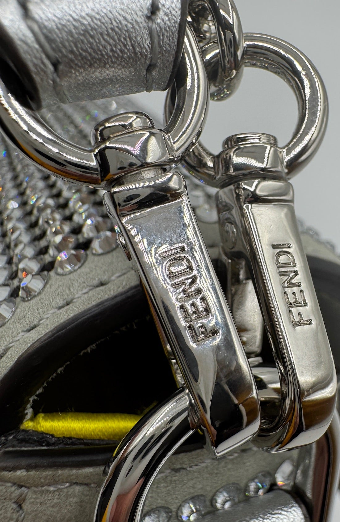 Fendi Mini Silver Crystals Baguette