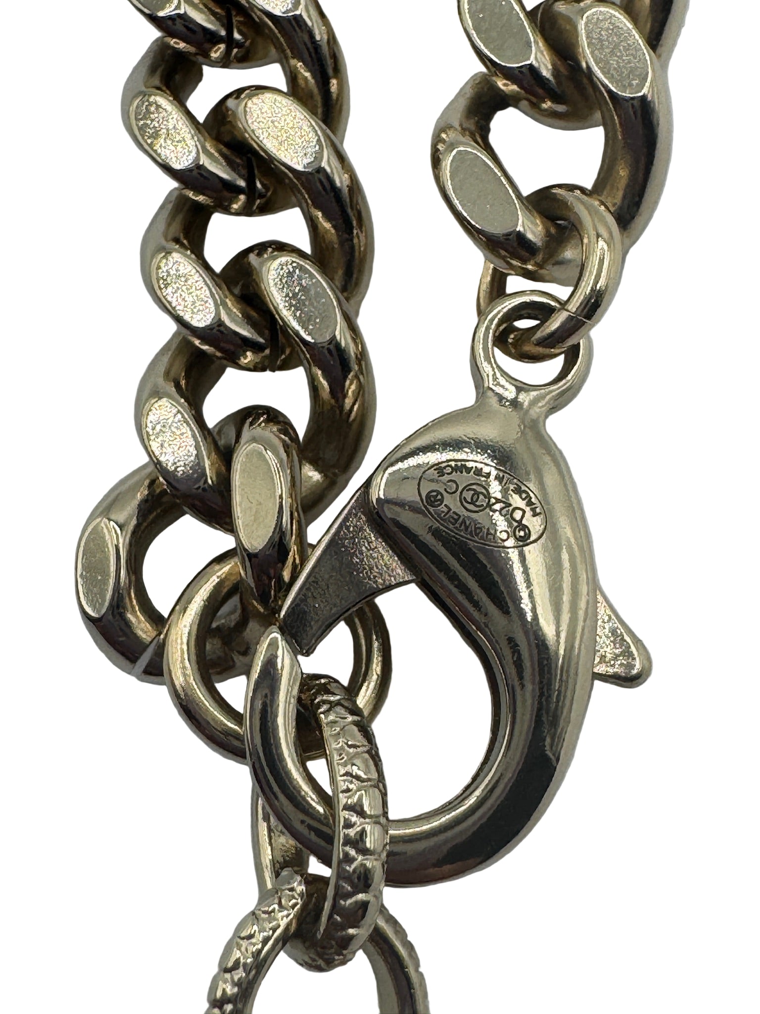 Chanel Black CC Lock Gold Necklace