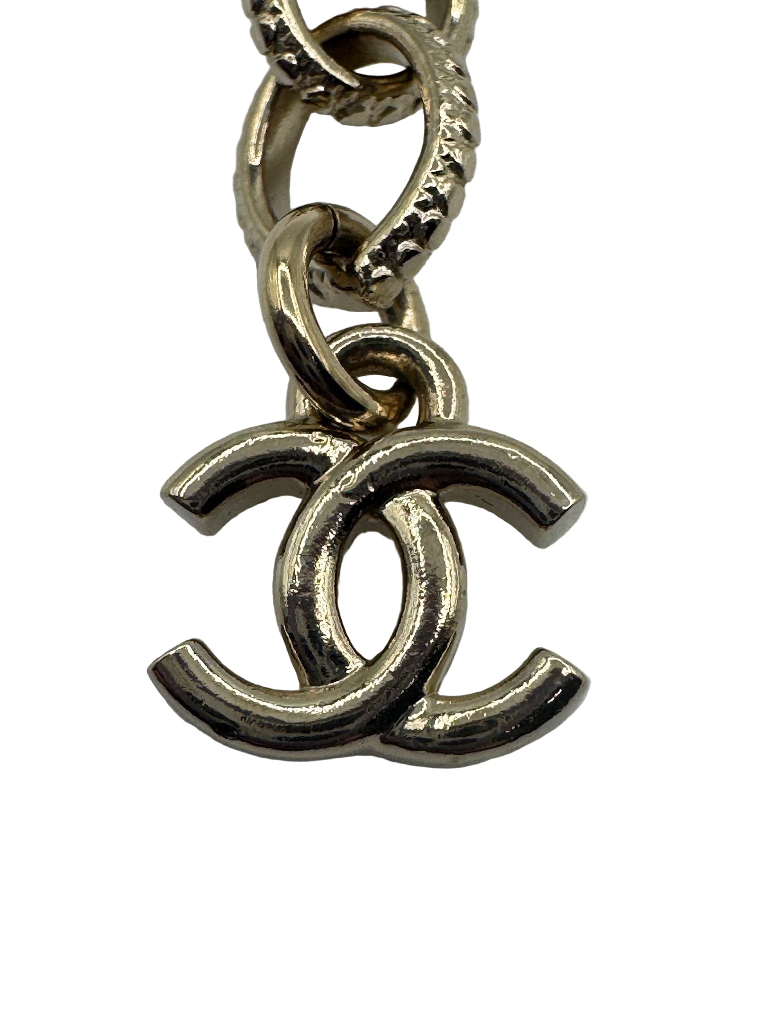 Chanel Black CC Lock Gold Necklace