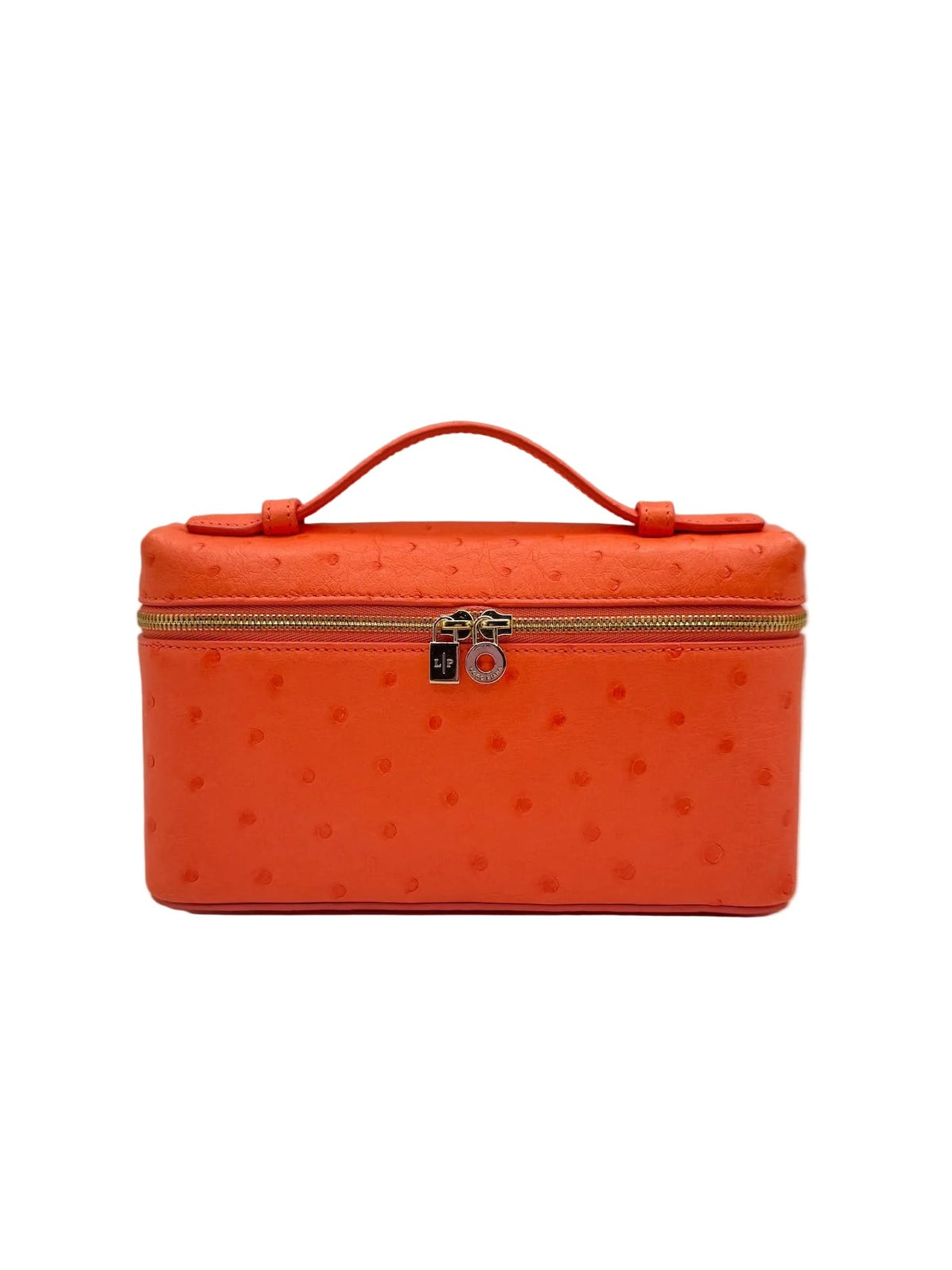 Loro Piana L19 Bright Orange Ostrich Pouch