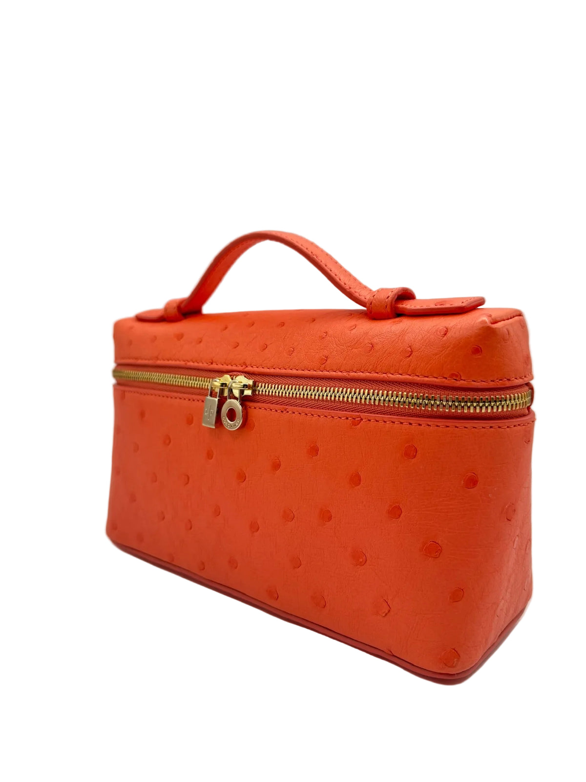 Loro Piana L19 Bright Orange Ostrich Pouch