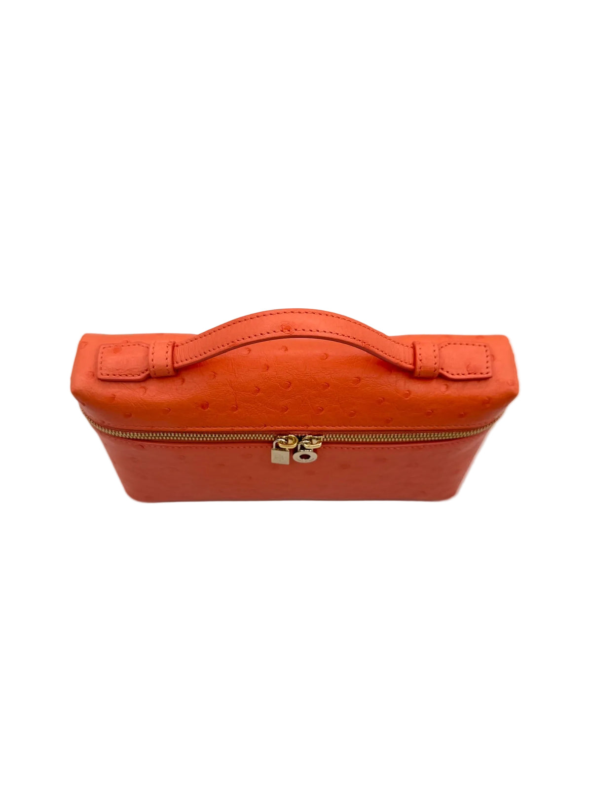 Loro Piana L19 Bright Orange Ostrich Pouch