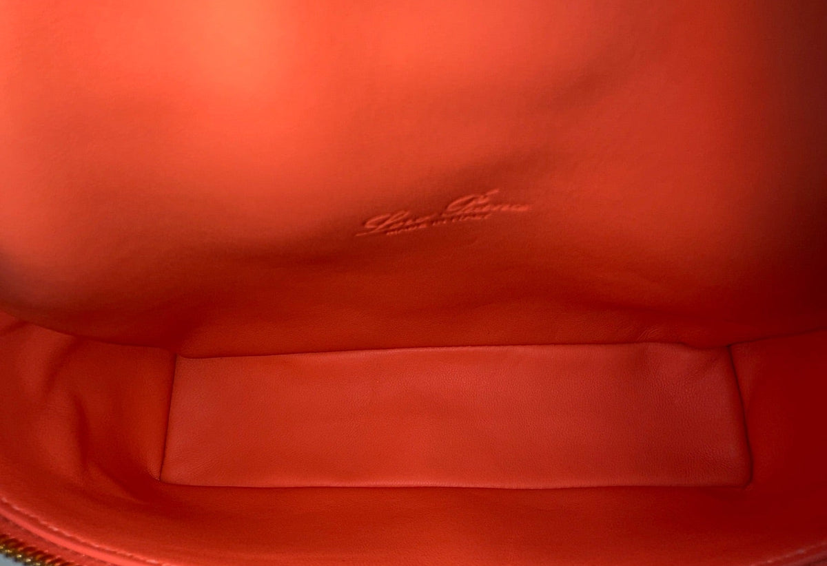 Loro Piana L19 Bright Orange Ostrich Pouch