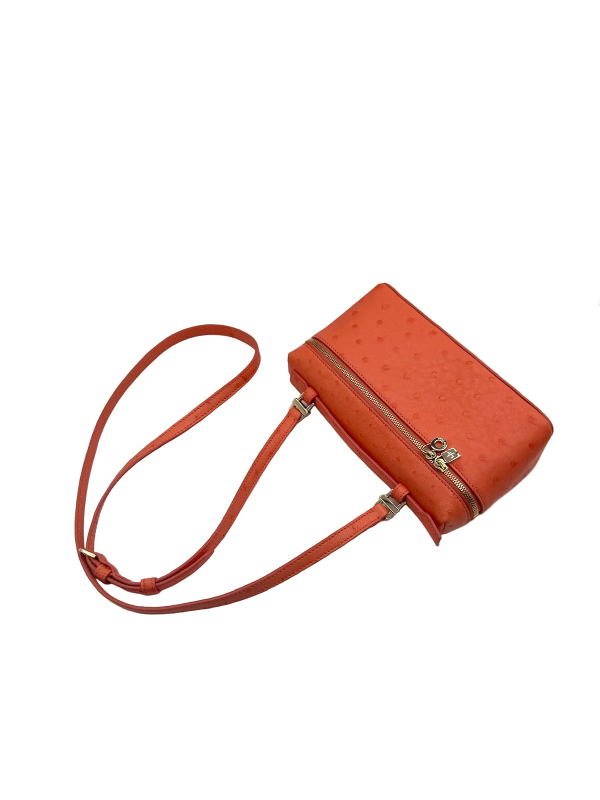 Loro Piana L19 Bright Orange Ostrich Pouch