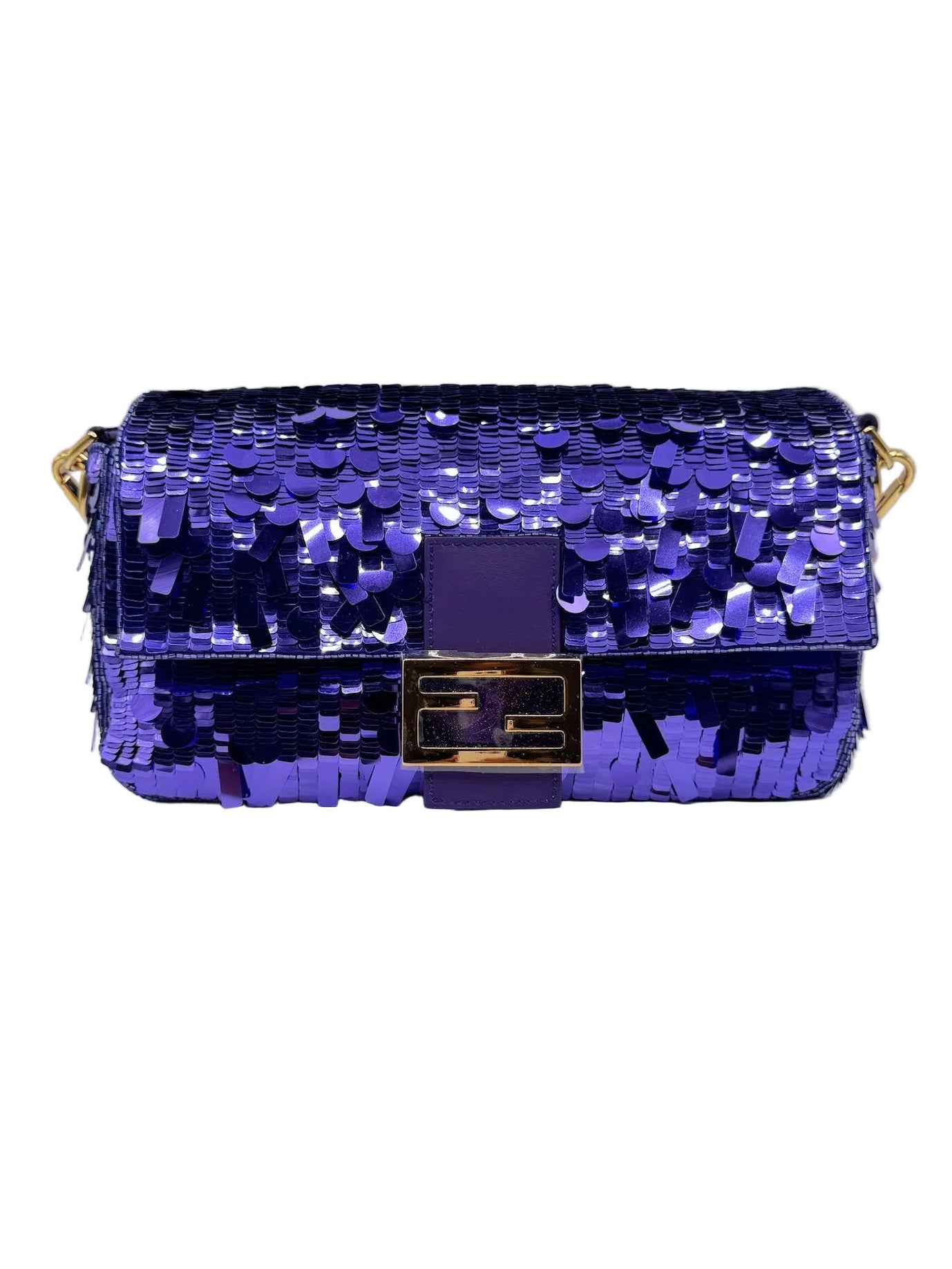 Fendi Purple Sequin Baguette