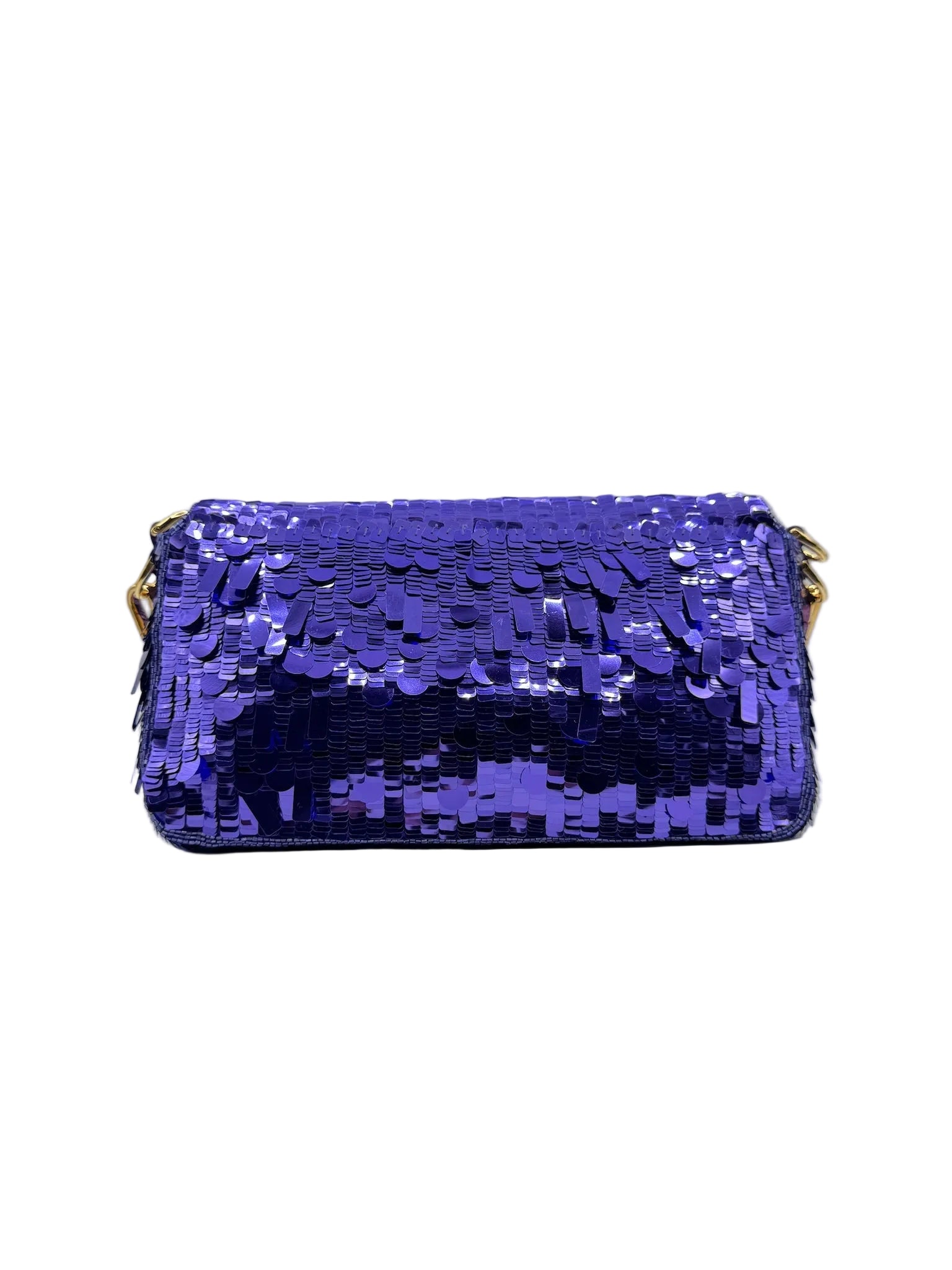Fendi Purple Sequin Baguette