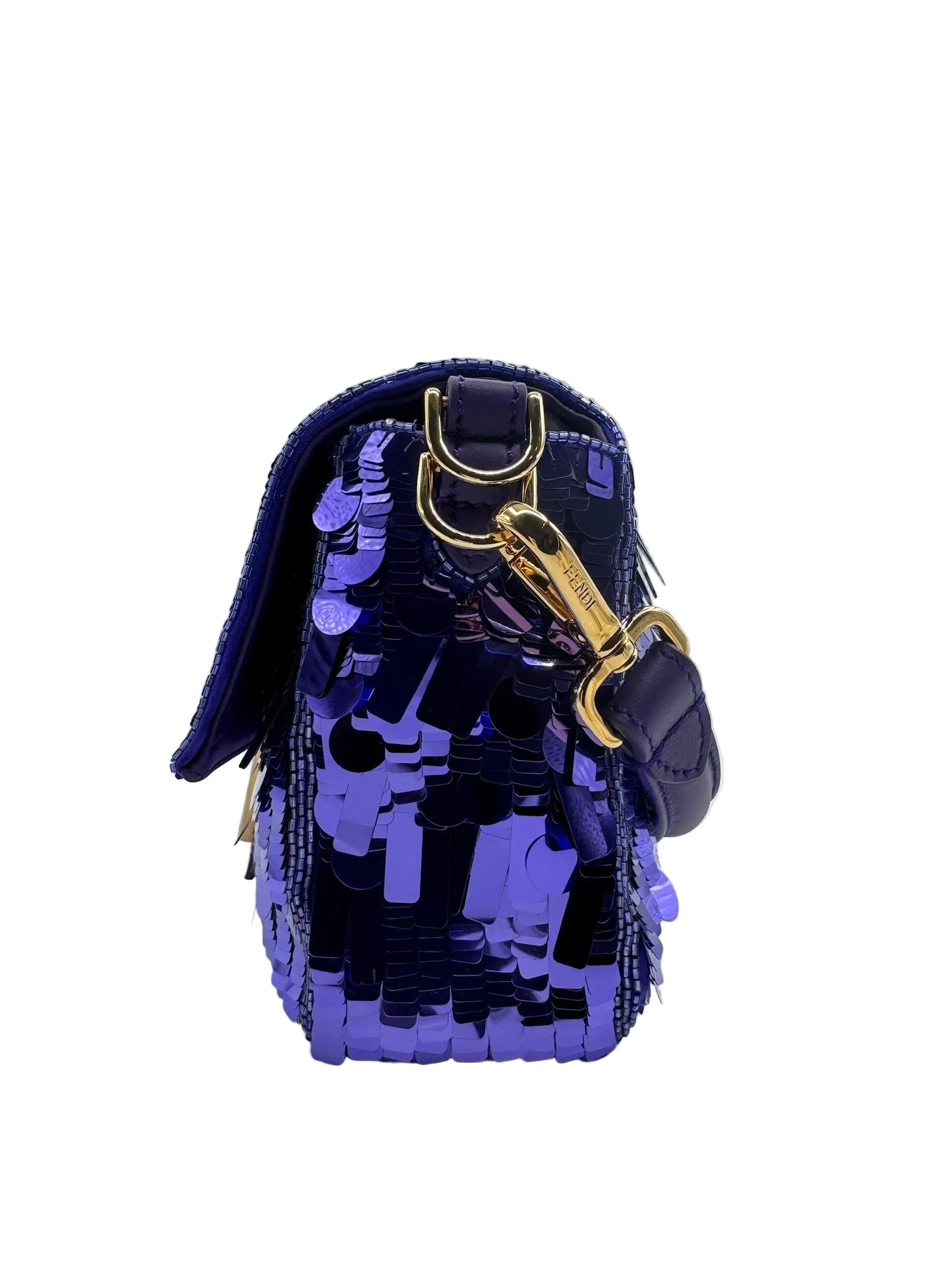 Fendi Purple Sequin Baguette