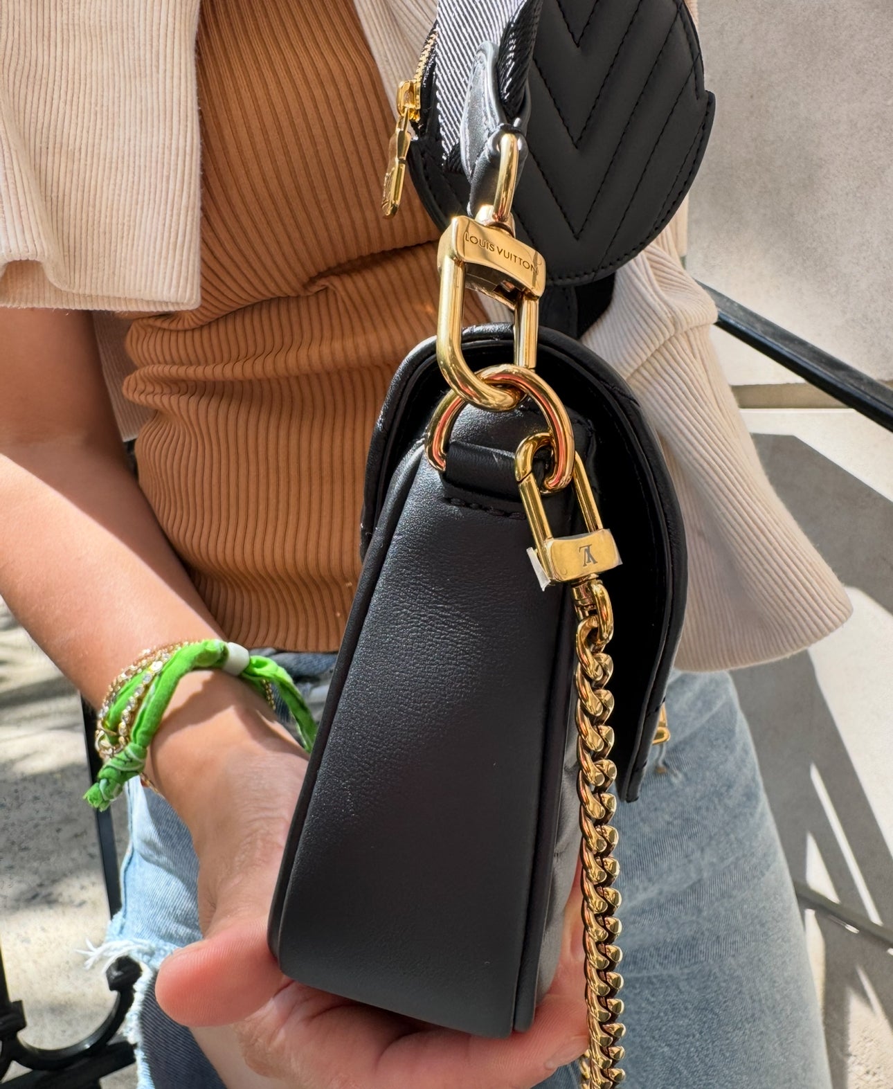 Louis Vuitton Black Leather New Wave Multi Pochette