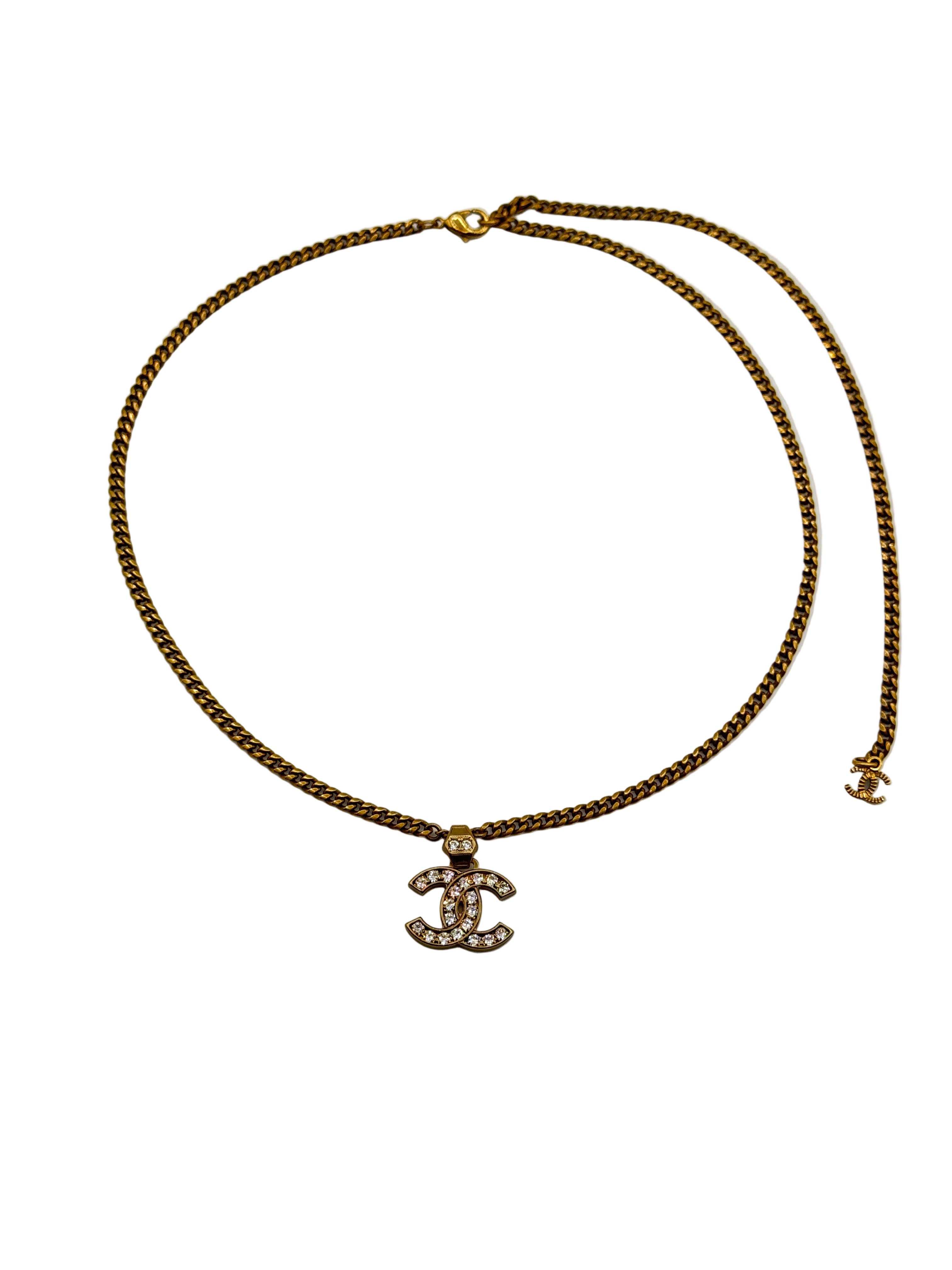 Chanel CC Gold Crystal Necklace