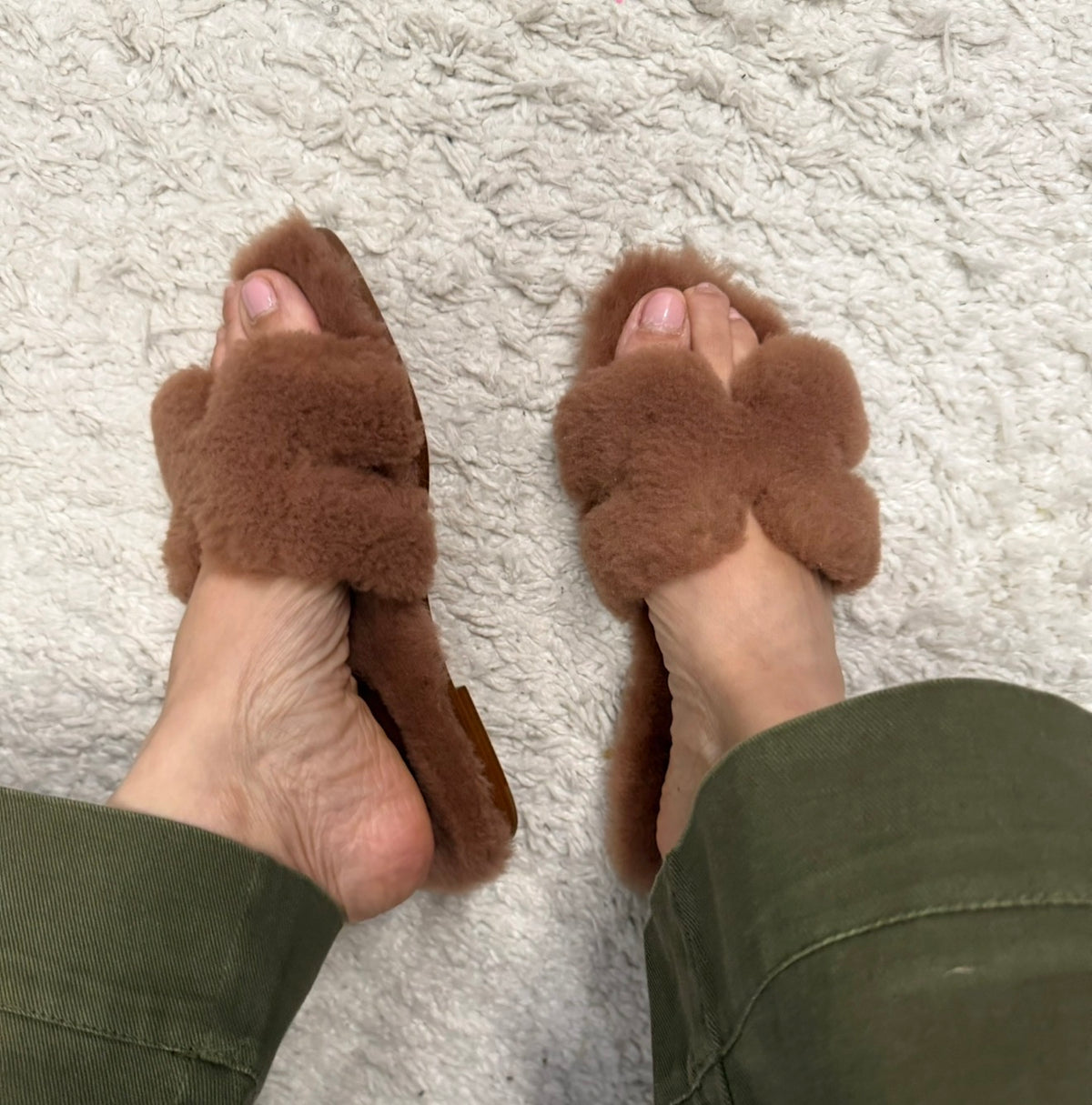 Hermès Brown Shearling Orans