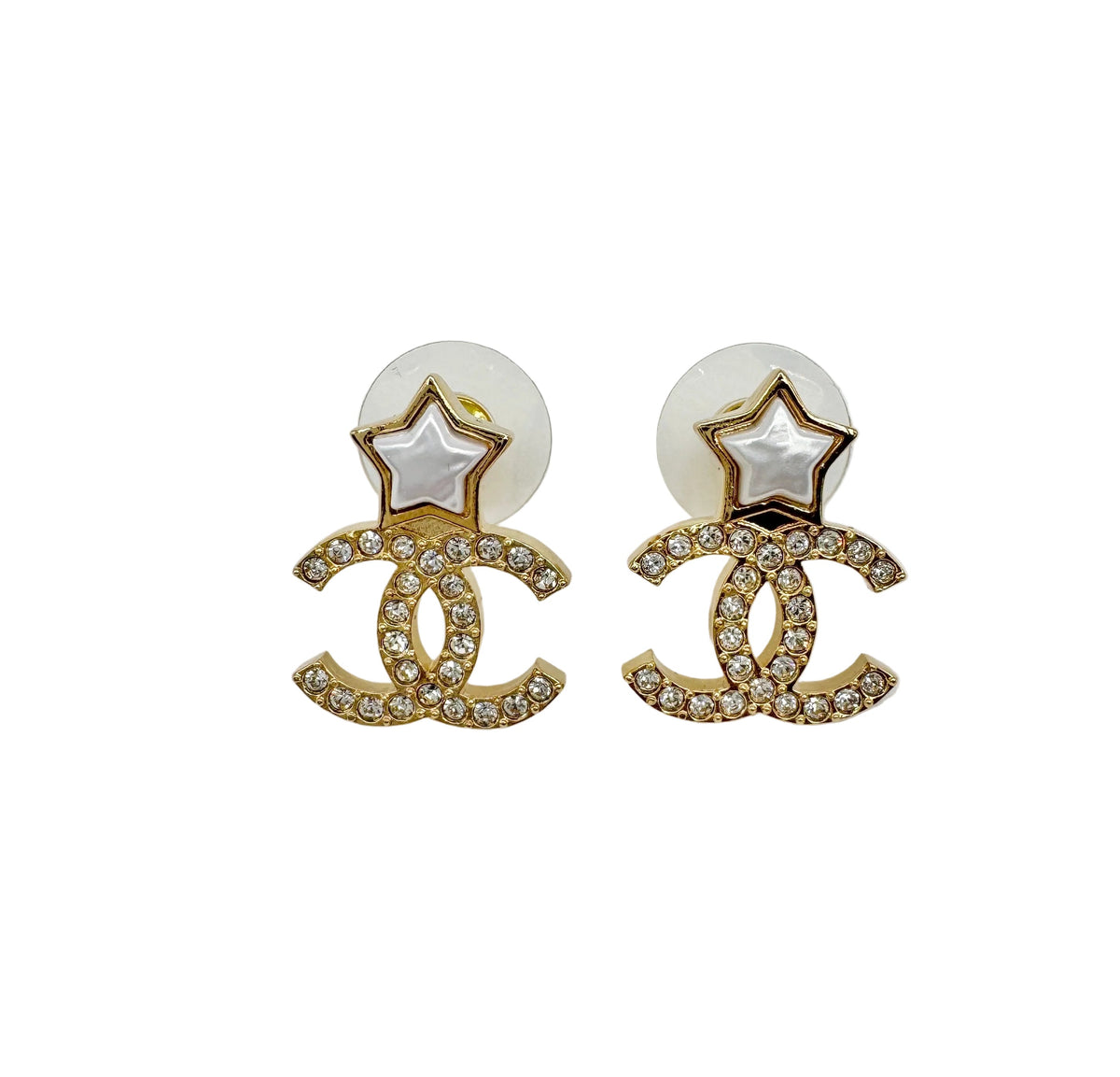 CHANEL Gold Star and CC Stud Earrings