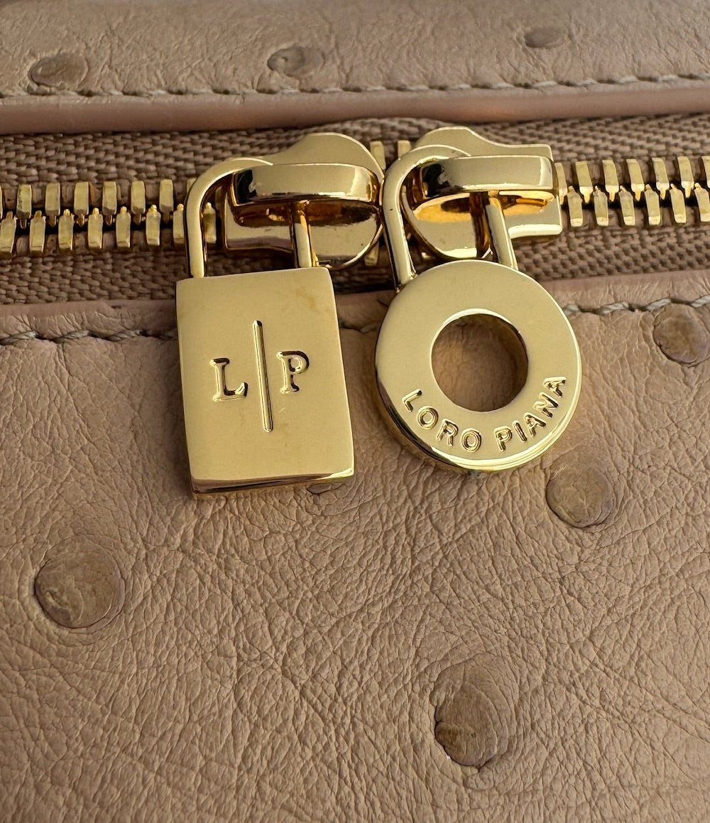 Loro Piana L19 Beige Ostrich Pouch
