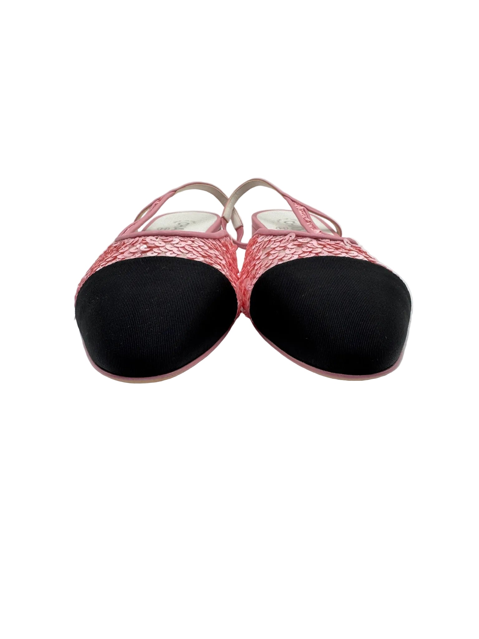 Chanel Pink Sequins Slingback Flats