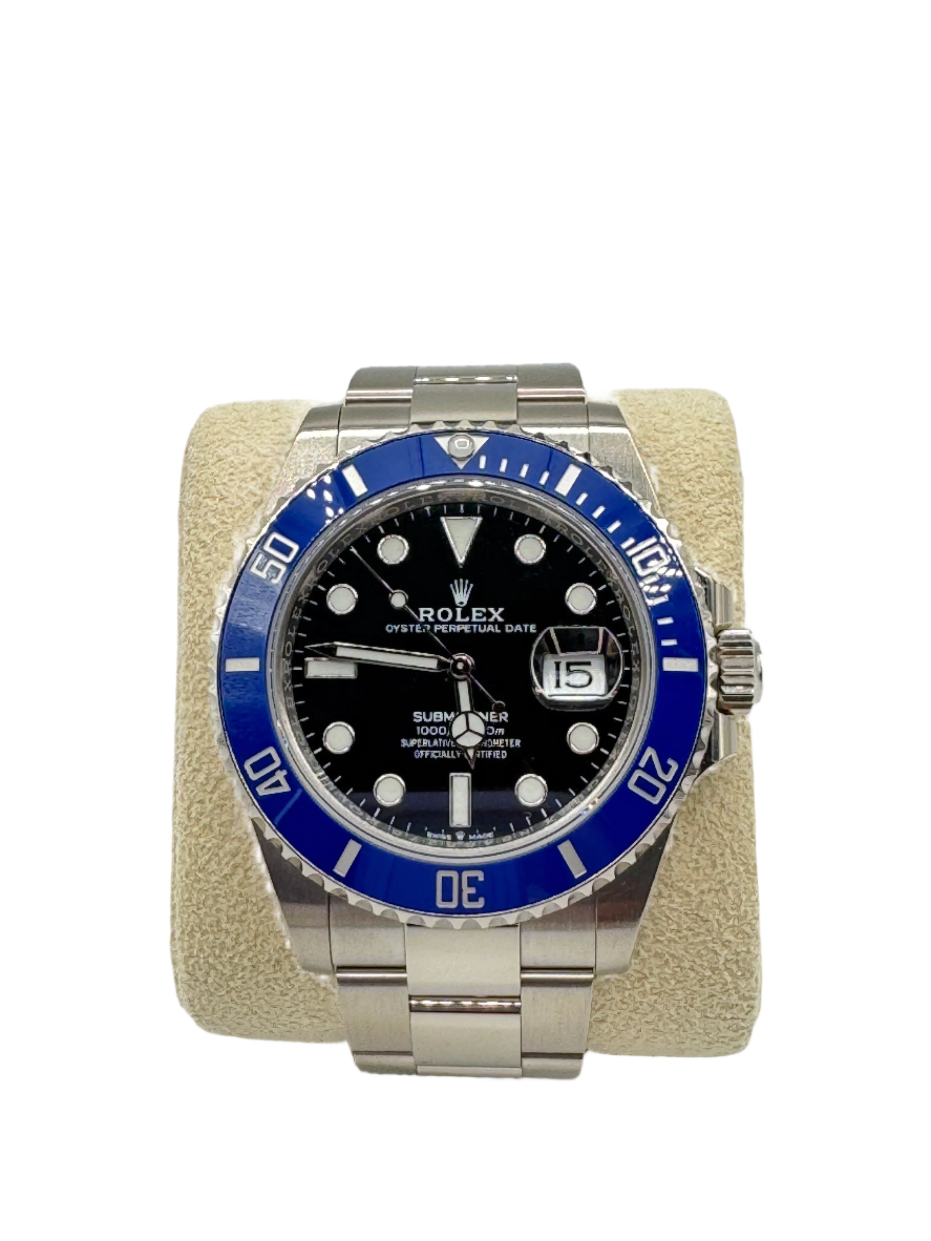 Rolex 41MM Submariner Date White Gold and Blue Ceramic Bezel and Black Dial 