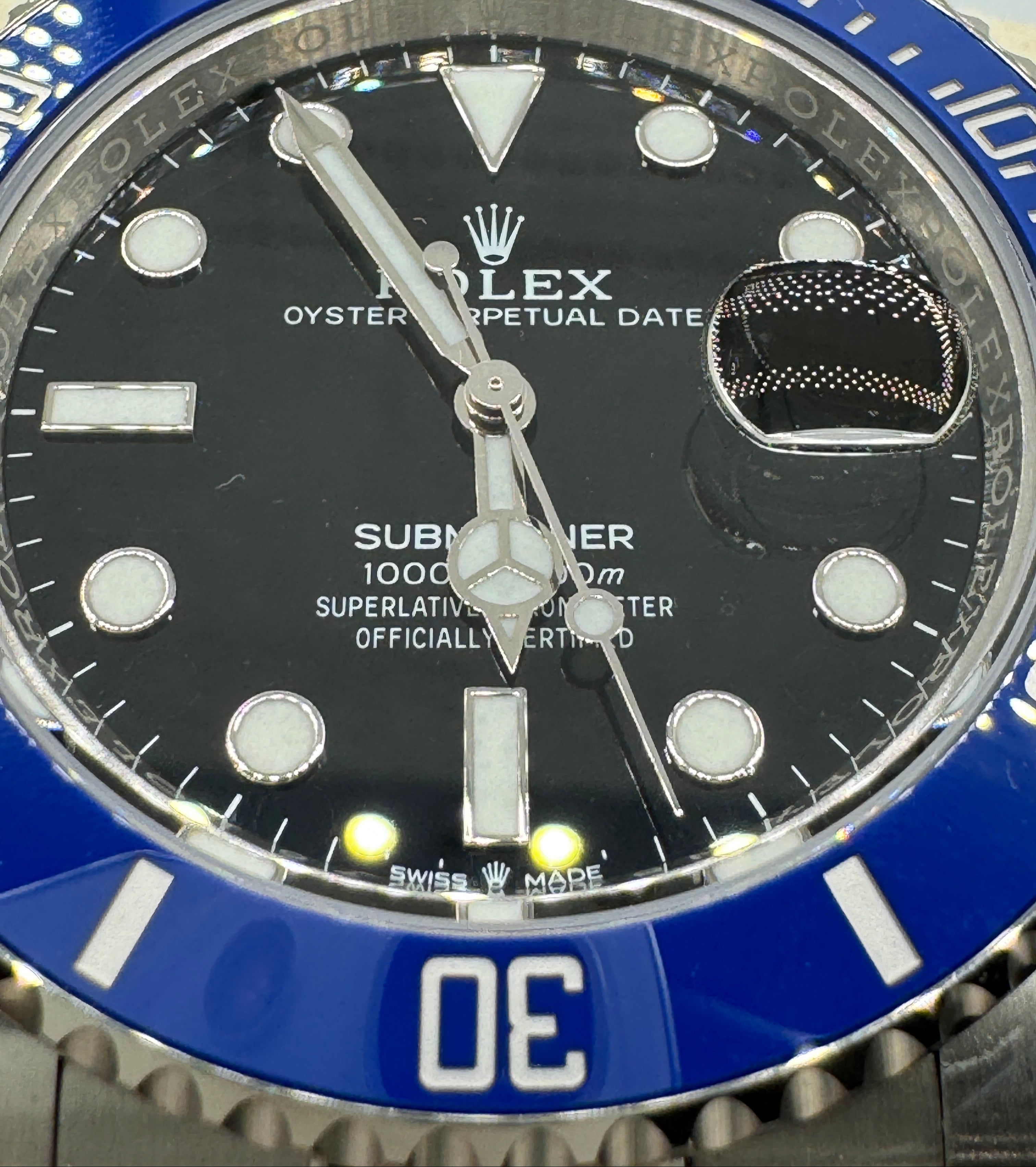 Rolex 41MM Submariner Date White Gold and Blue Ceramic Bezel and Black Dial 