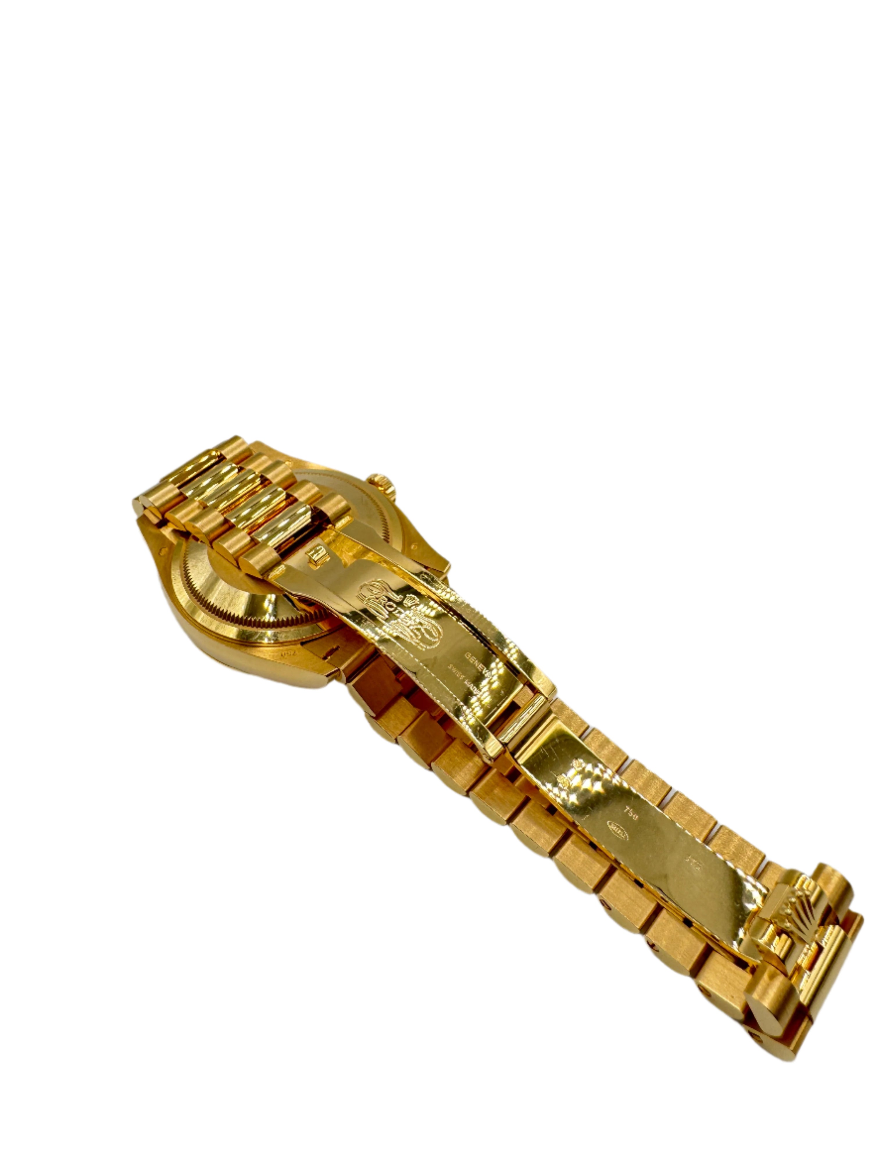 Rolex 36MM Day Date Yellow Gold and Dark Gray Dial with Diamonds