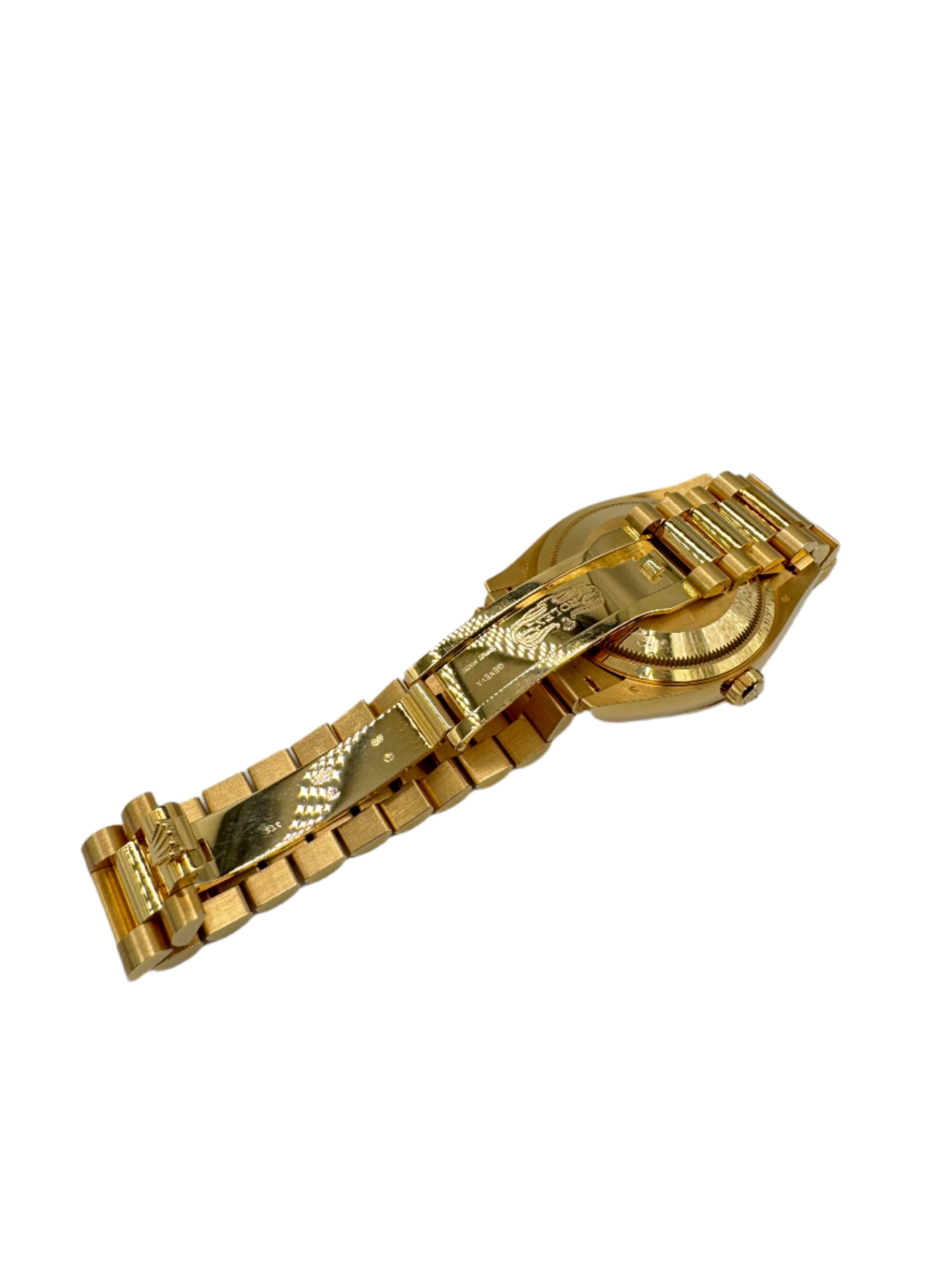 Rolex 36MM Day Date Yellow Gold and Dark Gray Dial with Diamonds