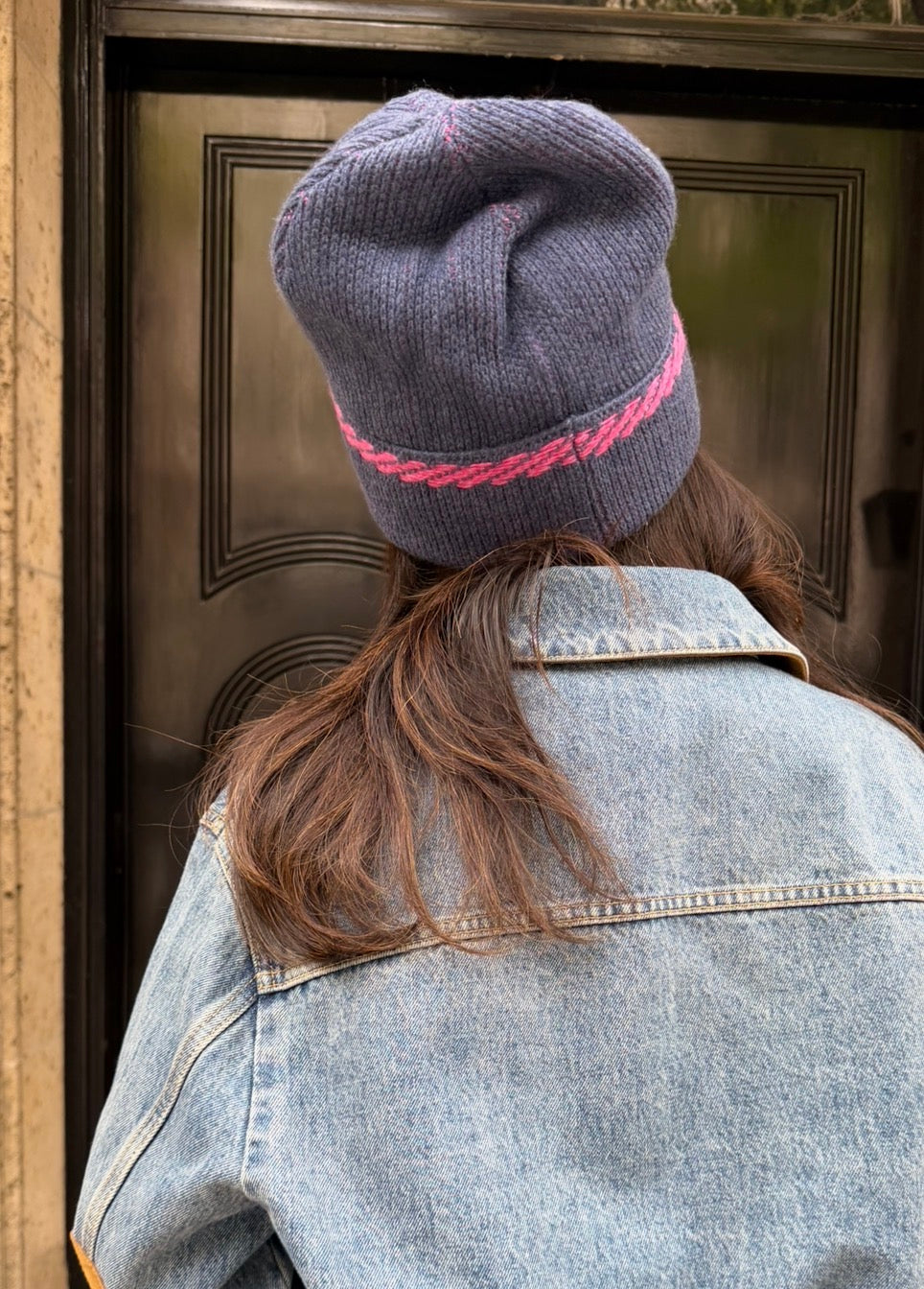 Chanel Blue and Pink Beanie