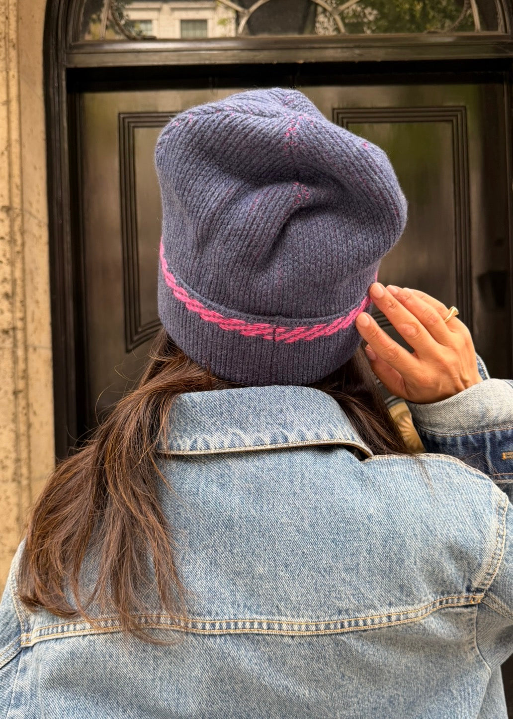 Chanel Blue and Pink Beanie
