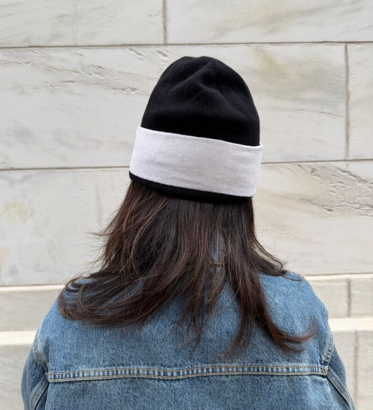 Chanel Black with White Beanie Black CC Logo