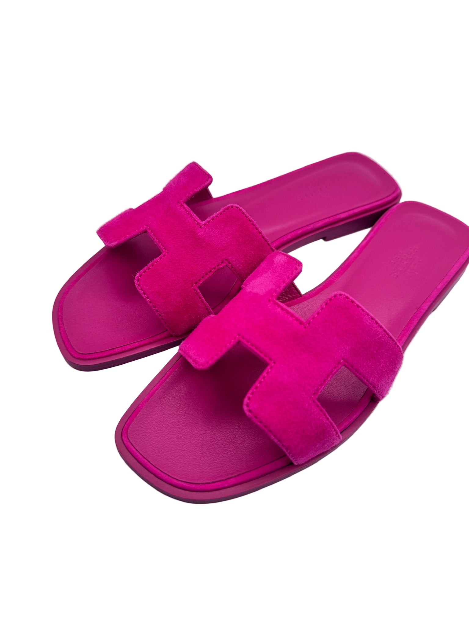 Hermès Hot Pink Suede Oran Sandals