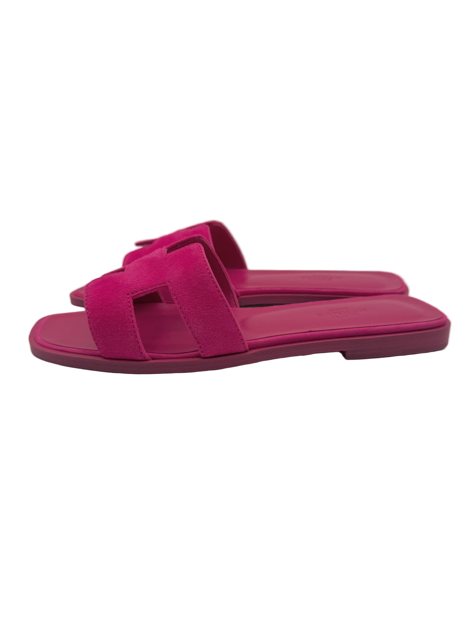 Hermès Hot Pink Suede Oran Sandals